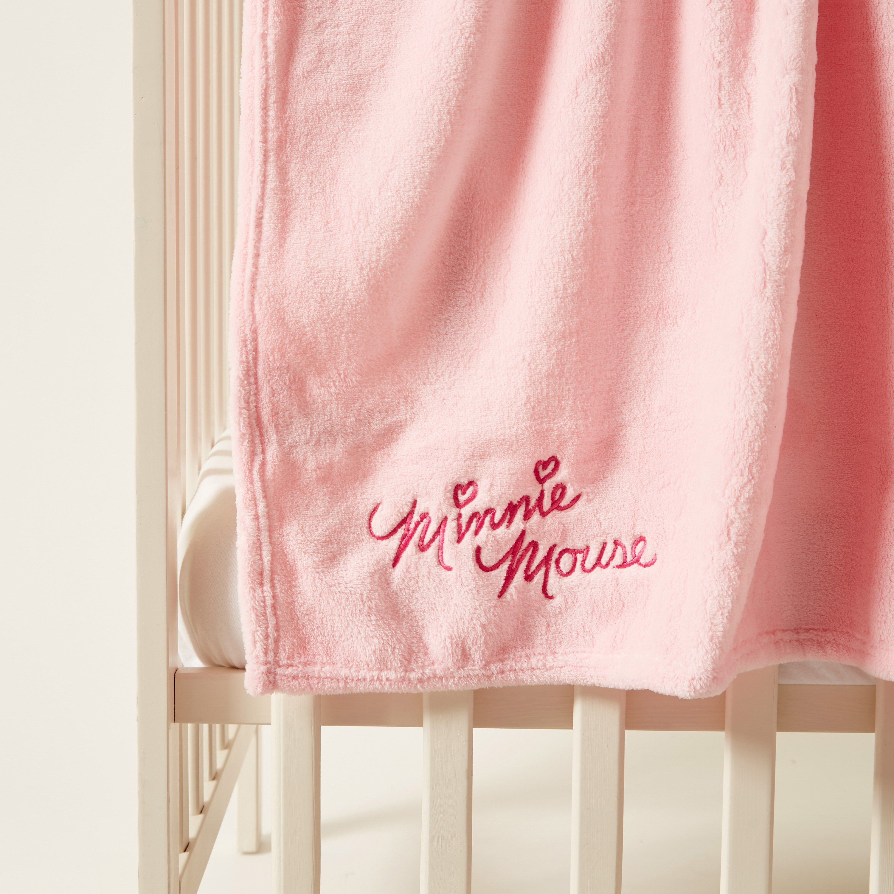 Minnie Mouse Embroidered Blanket with Hood - 78x95 cms-baby-nursery-blanketsandswaddles-blanketsandquilts-image-3