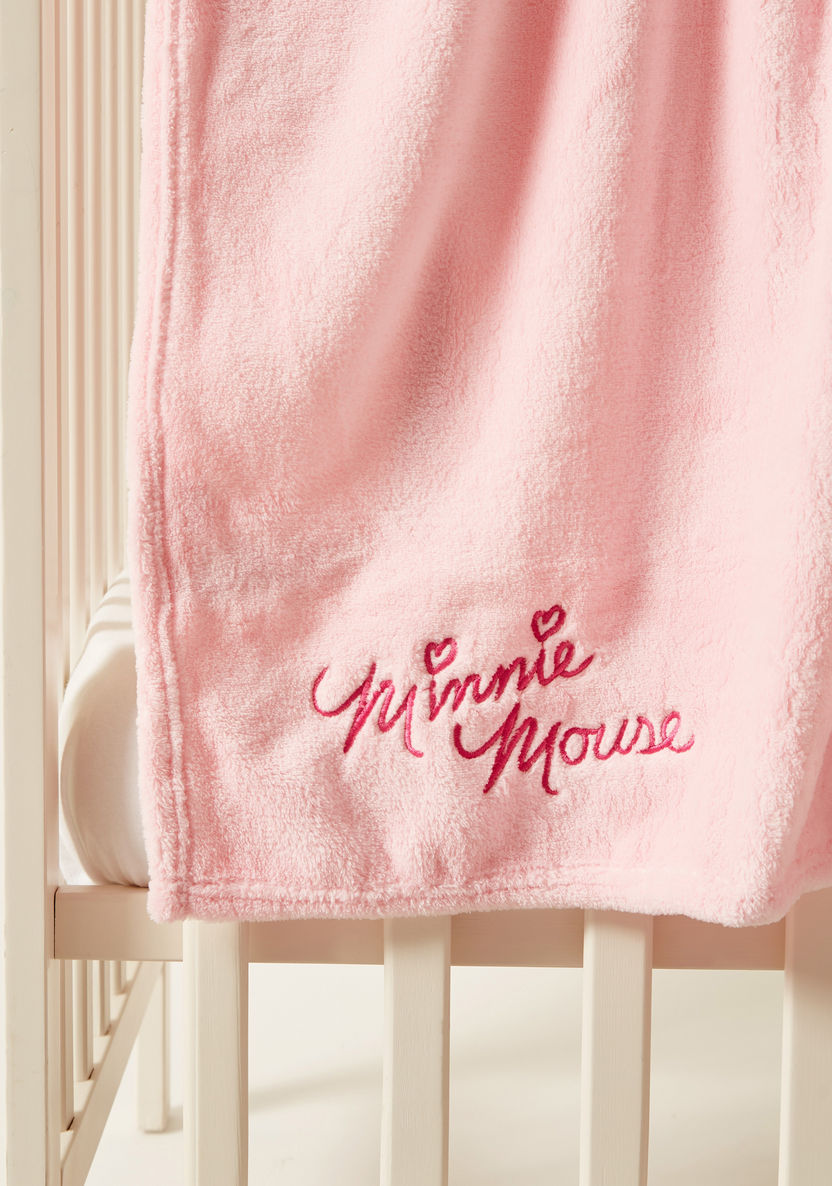 Minnie Mouse Embroidered Blanket with Hood - 78x95 cms-Blankets and Throws-image-2