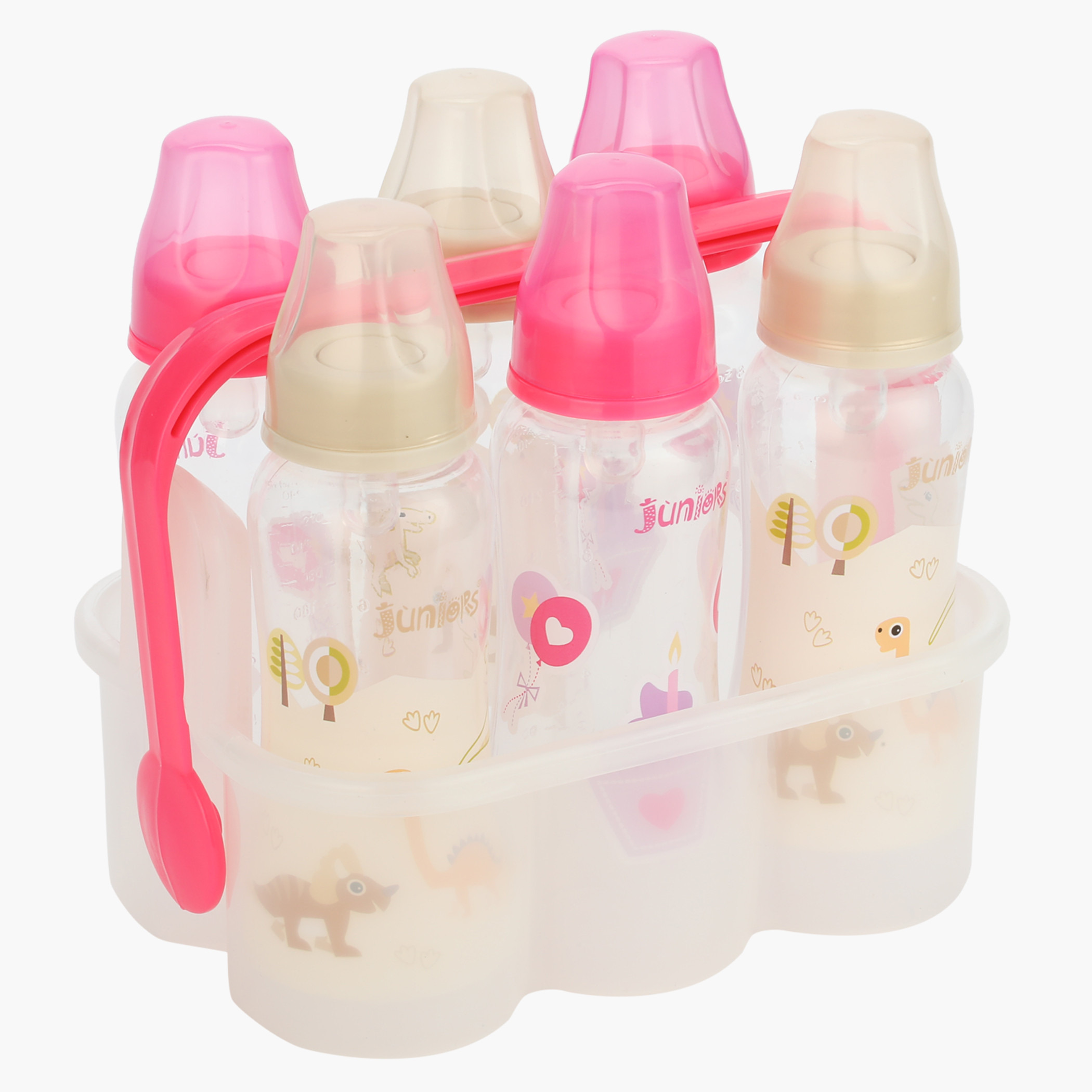 Juniors Printed Bottle Caddy with 6 Bottles-baby-feeding-feedingbottles-bottlesandteats-image-4