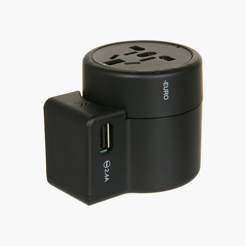 Dual Socket Adapter Plug with USB Charger - 100-240 V-Portable Chargers & Power Banks-image-1