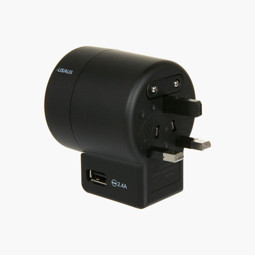 Dual Socket Adapter Plug with USB Charger - 100-240 V-Portable Chargers & Power Banks-image-2