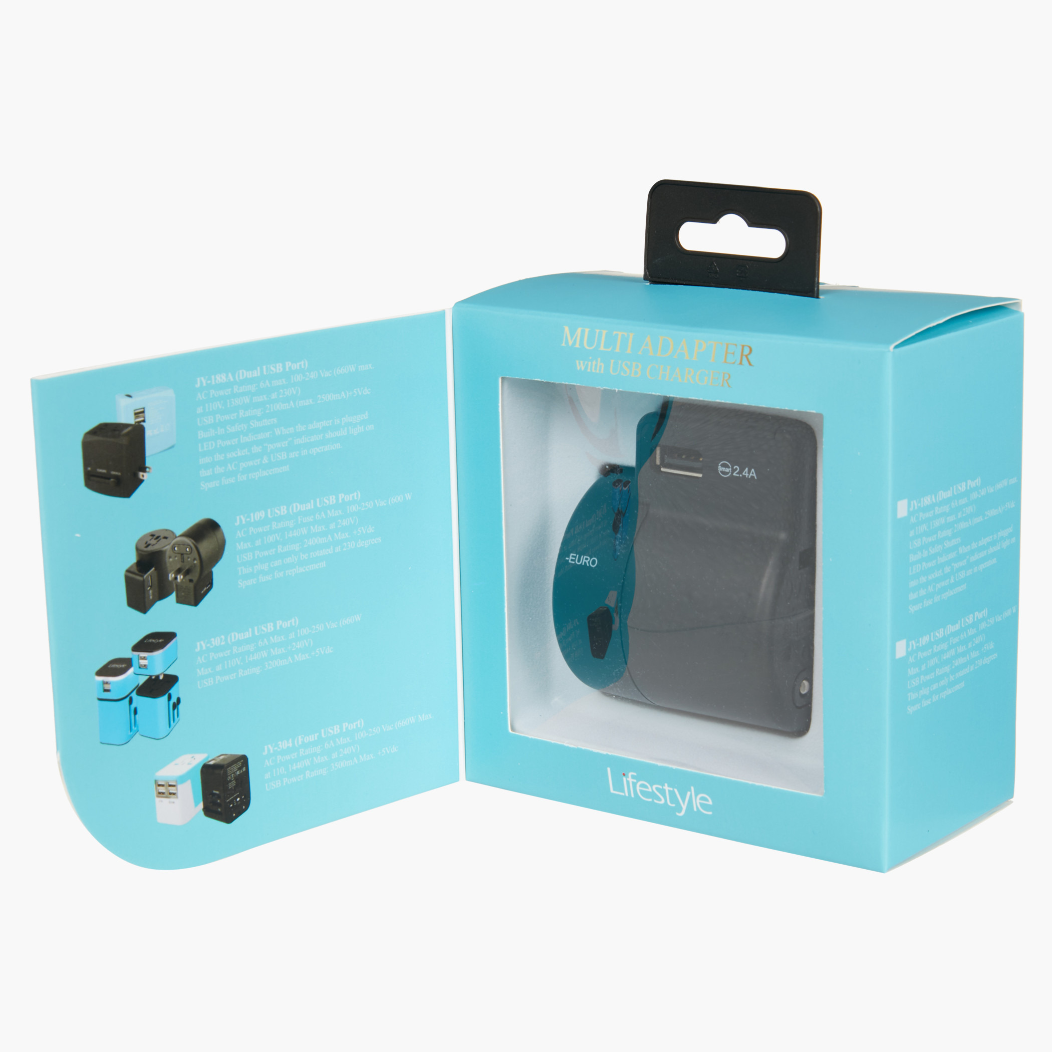 Dual Socket Adapter Plug with USB Charger - 100-240 V-electronics-chargersandpowerbanks-image-4