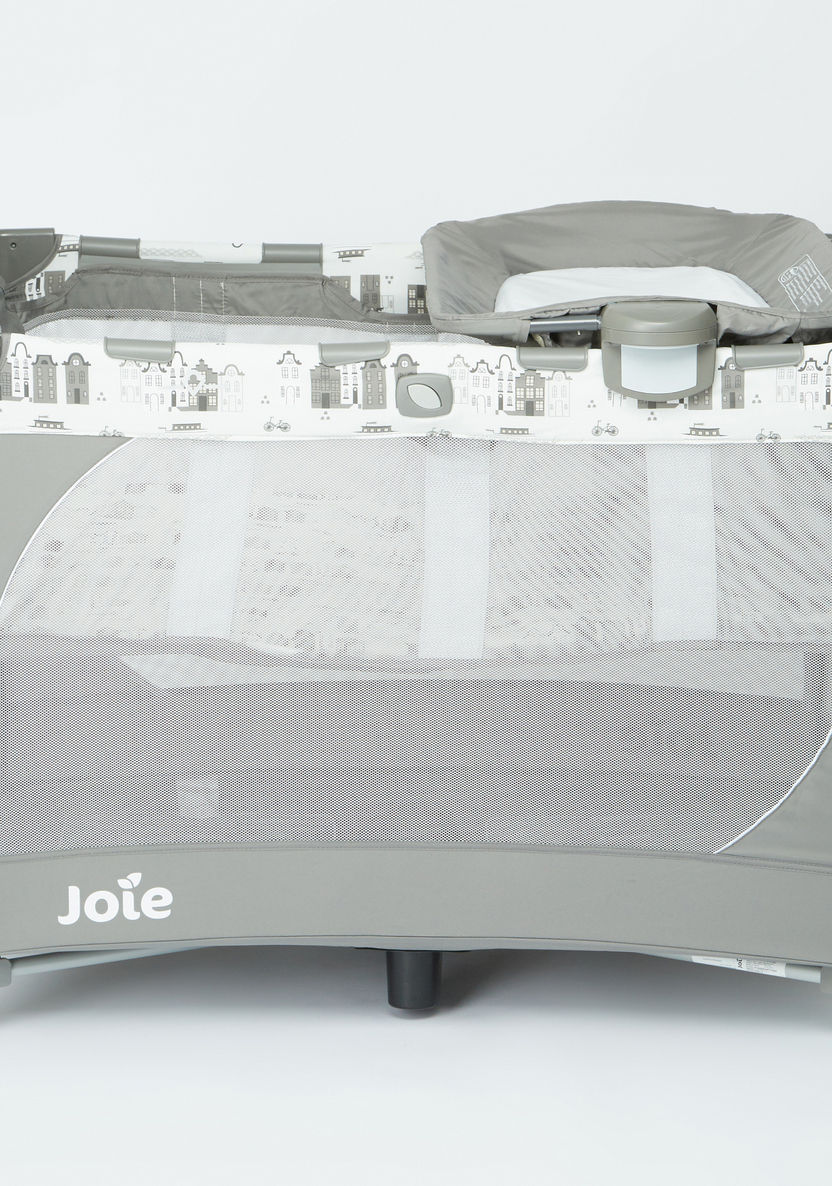 Joie Grey and Cartoon Printed Baby Carry Cot-Cum-Bassinet with 2 Integrated Wheels (Upto years) -Travel Cots-image-2