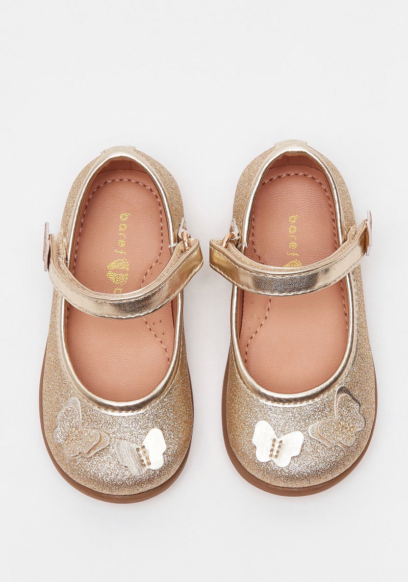 Barefeet Embellished Mary Jane Shoes with Hook and Loop Closure-Baby Girl%27s Shoes-image-3