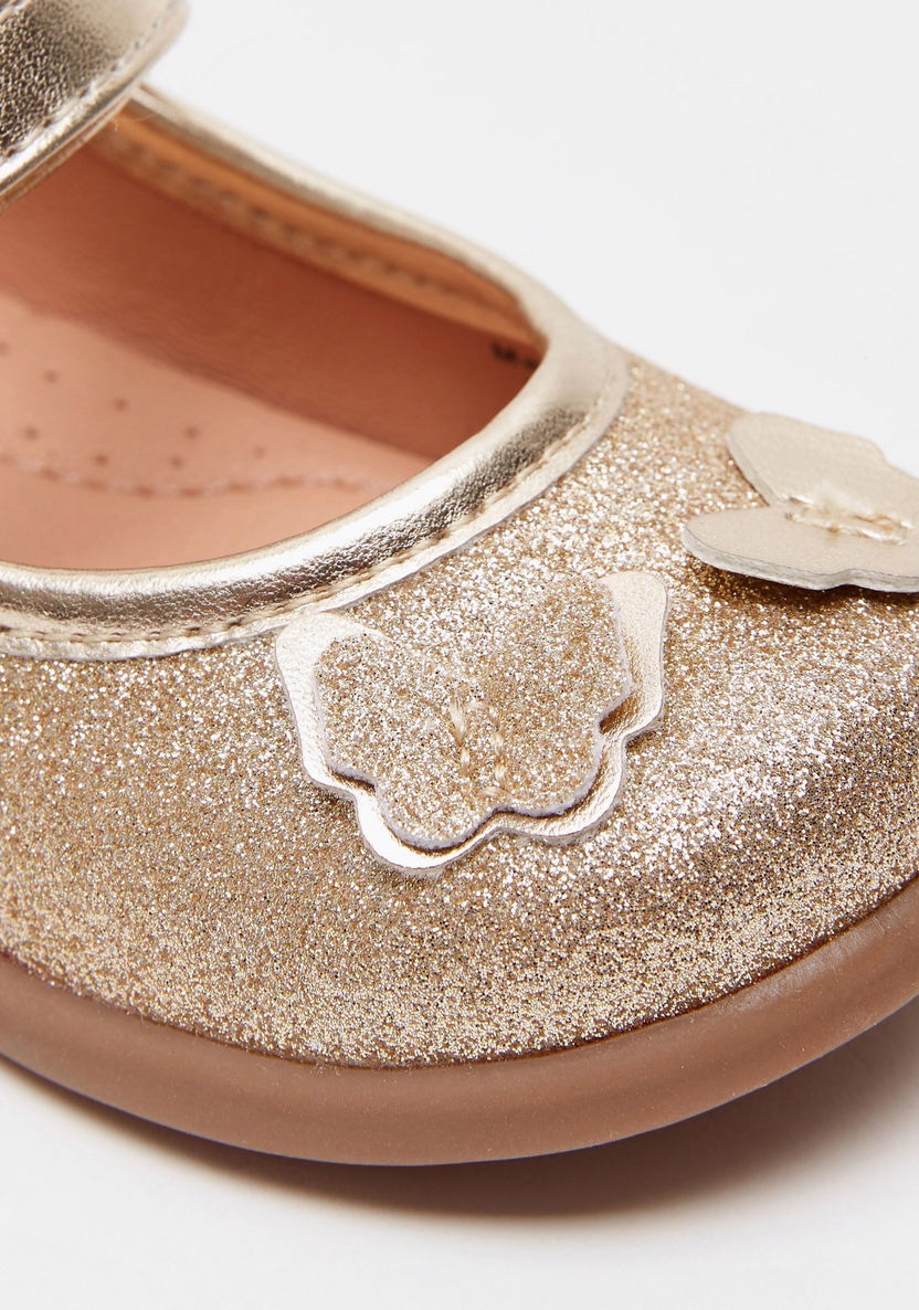 Barefeet Embellished Mary Jane Shoes with Hook and Loop Closure-Baby Girl%27s Shoes-image-4