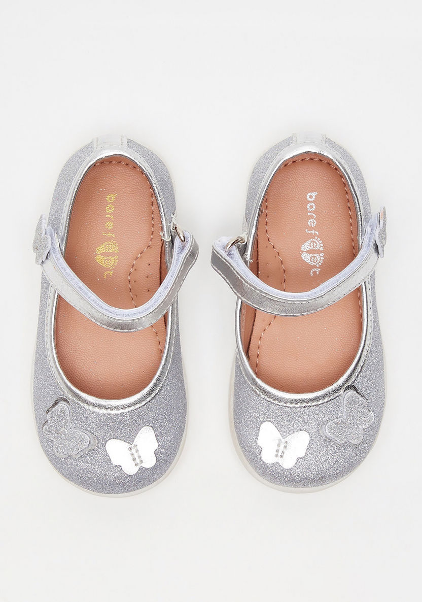 Barefeet Embellished Mary Jane Shoes with Hook and Loop Closure-Baby Girl%27s Shoes-image-3