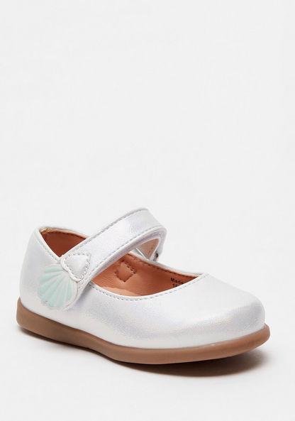 Barefeet Solid Mary Jane Shoes with Hook and Loop Closure-Girl%27s Ballerinas-image-1