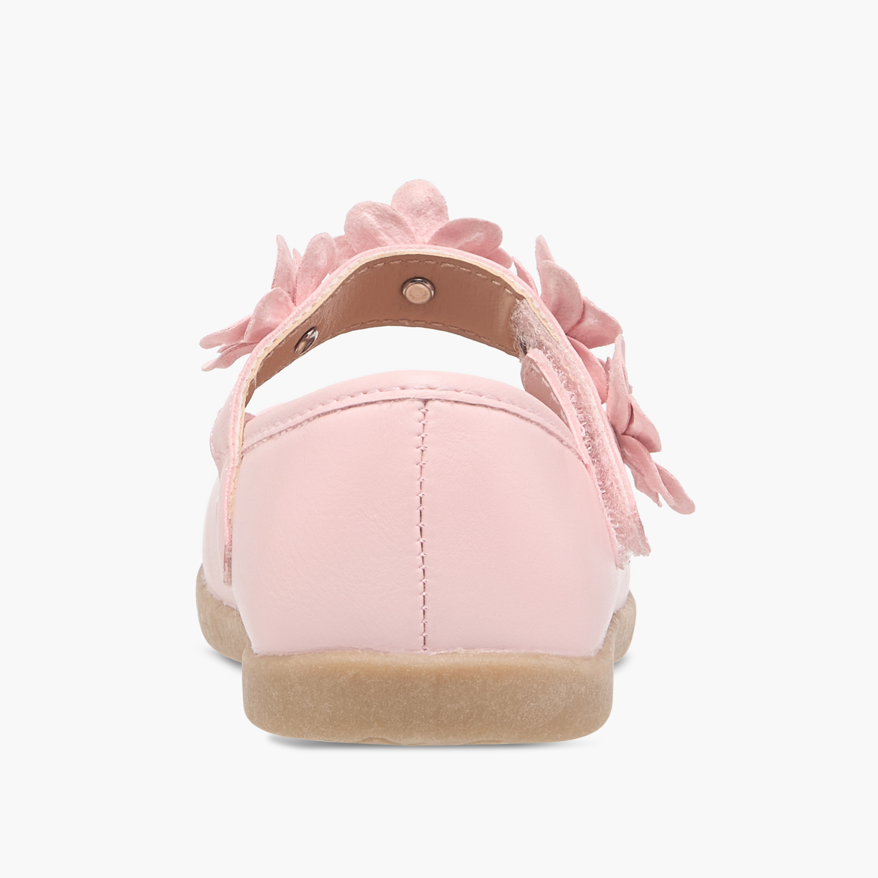 Barefeet Floral Accent Mary Jane Shoes with Hook and Loop Closure-girls-shoes-maryjanes-image-5