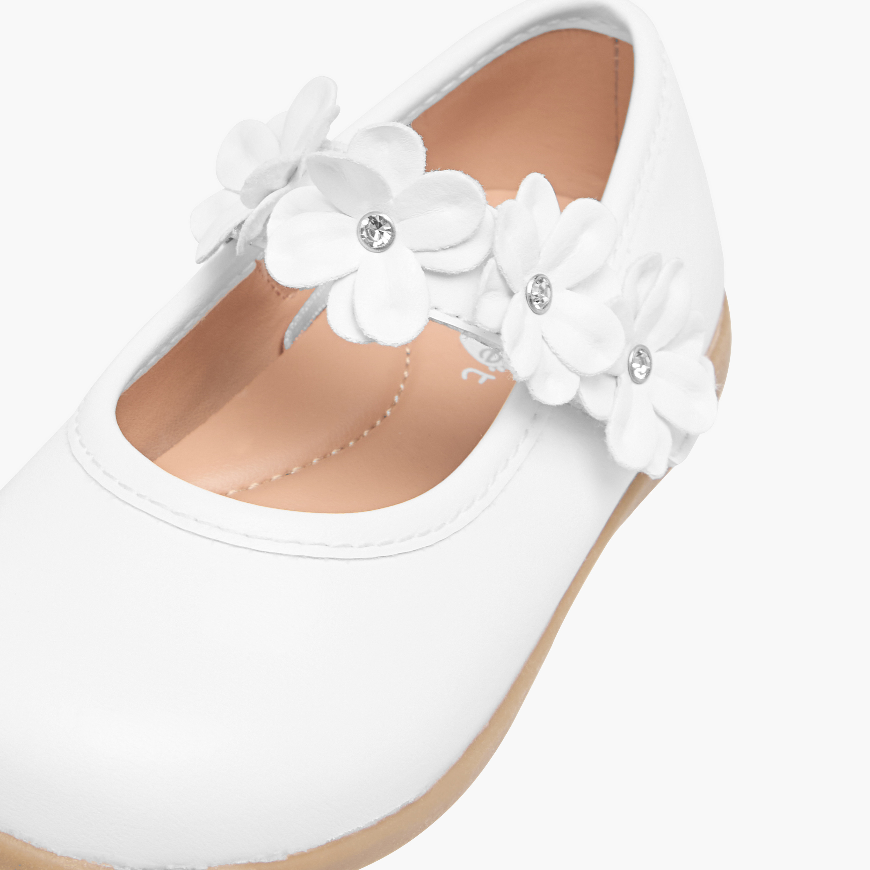 Barefeet Floral Accent Mary Jane Shoes with Hook and Loop Closure-girls-shoes-maryjanes-image-6