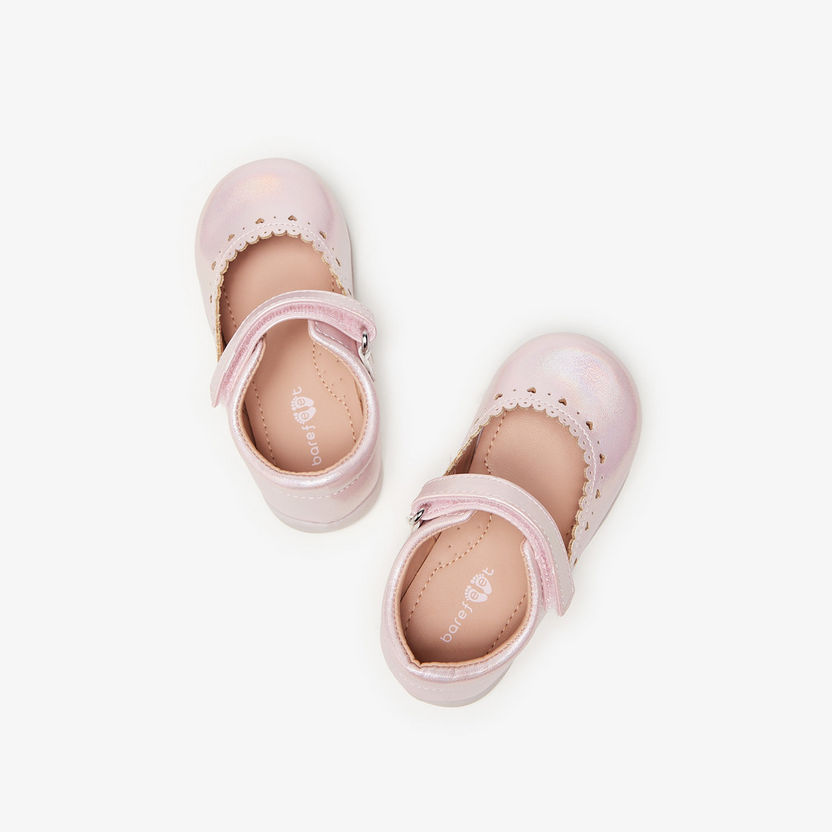 Barefeet Laser Cut Mary Jane Shoes with Hook and Loop Closure-Baby Girl%27s Shoes-image-1