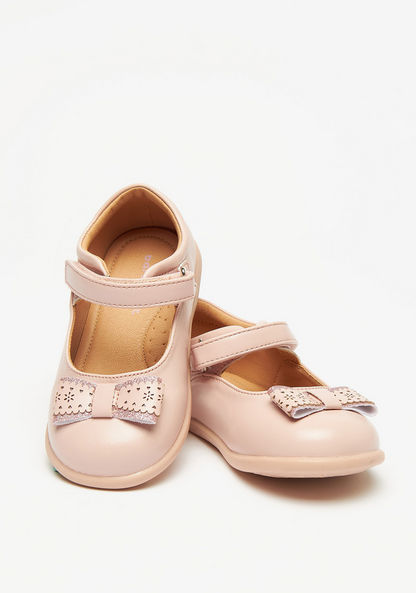 Barefeet Bow Accented Mary Jane Shoes with Hook and Loop Closure-Girl%27s Ballerinas-image-3