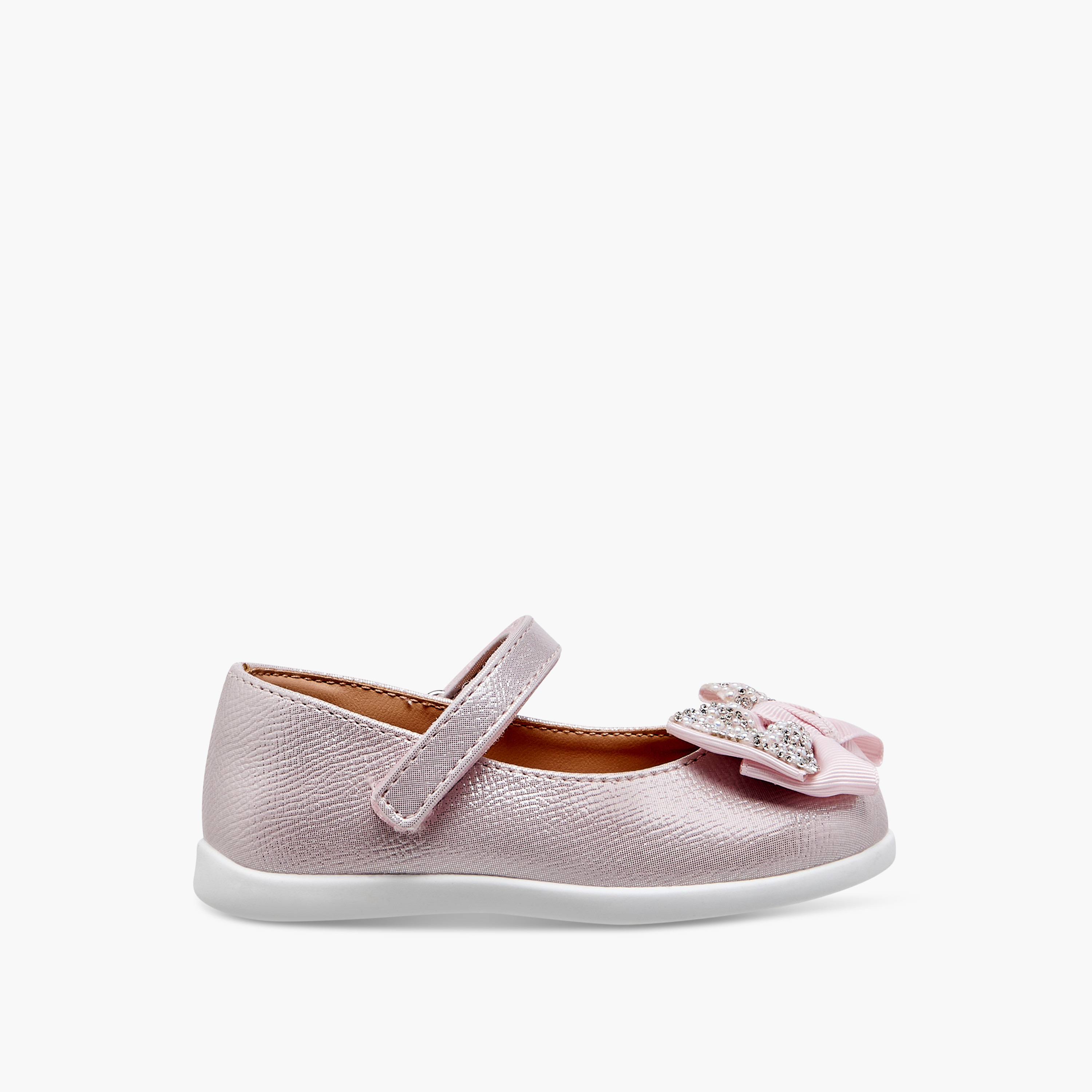 Barefeet Bow Embellished Mary Jane Shoes with Hook and Loop Closure-girls-shoes-maryjanes-image-3