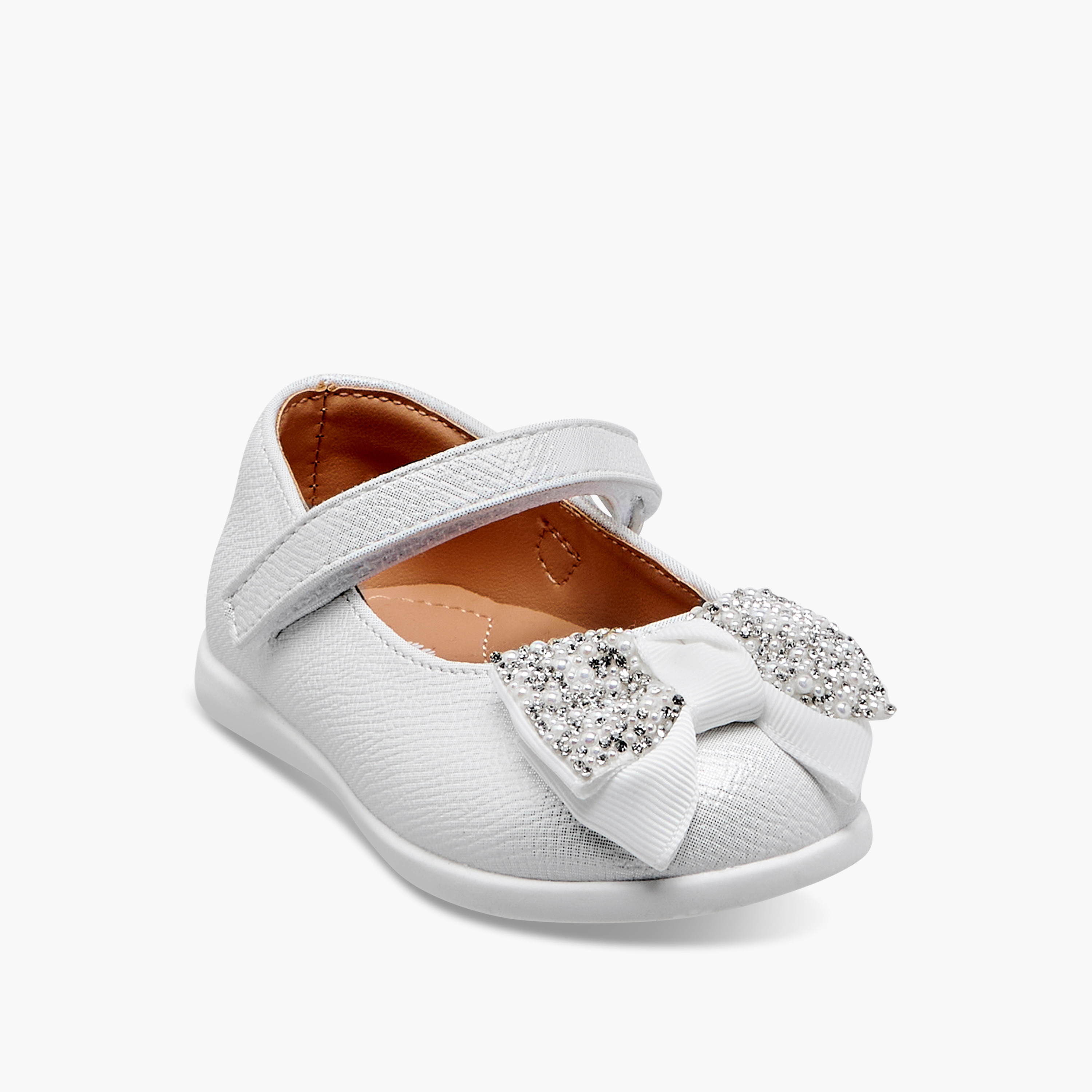 Barefeet Bow Embellished Mary Jane Shoes with Hook and Loop Closure-girls-shoes-maryjanes-image-2