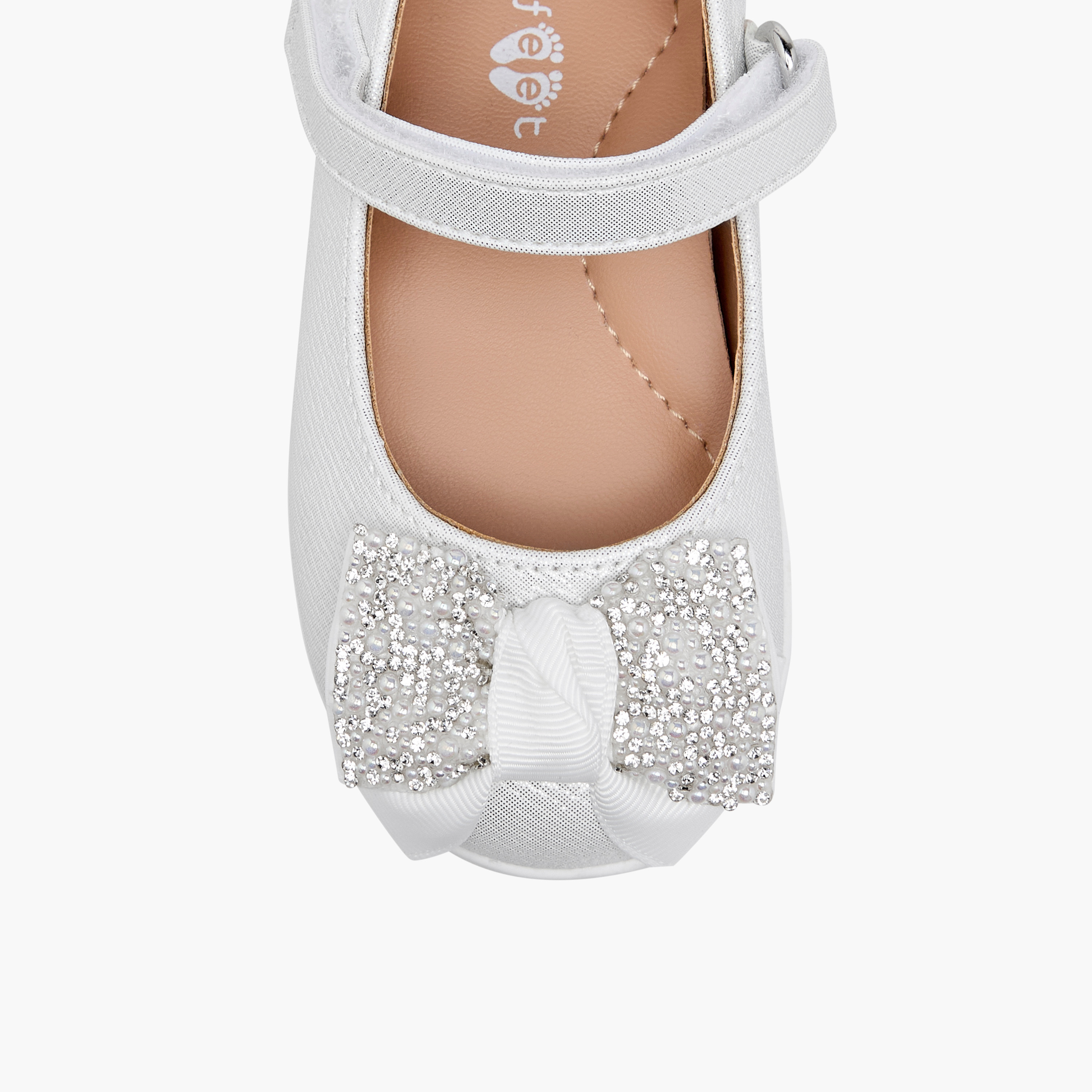Barefeet Bow Embellished Mary Jane Shoes with Hook and Loop Closure-girls-shoes-maryjanes-image-4