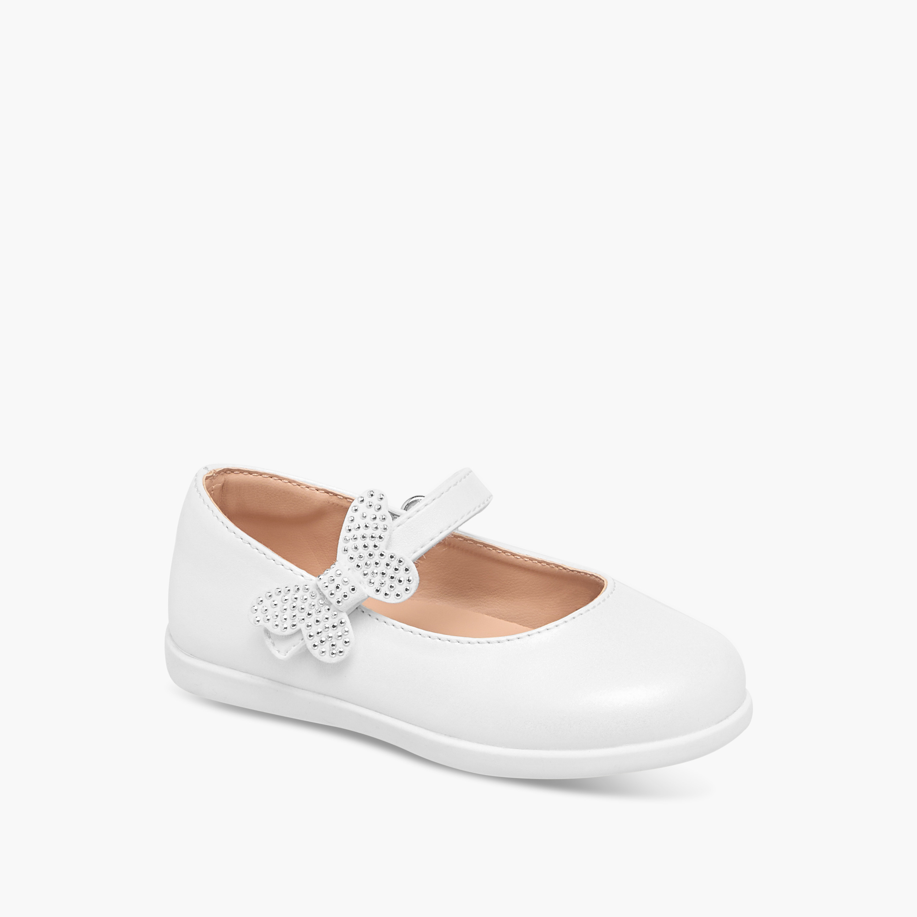 Barefeet Butterfly Accent Mary Jane Shoes with Hook and Loop Closure-girls-shoes-maryjanes-image-2