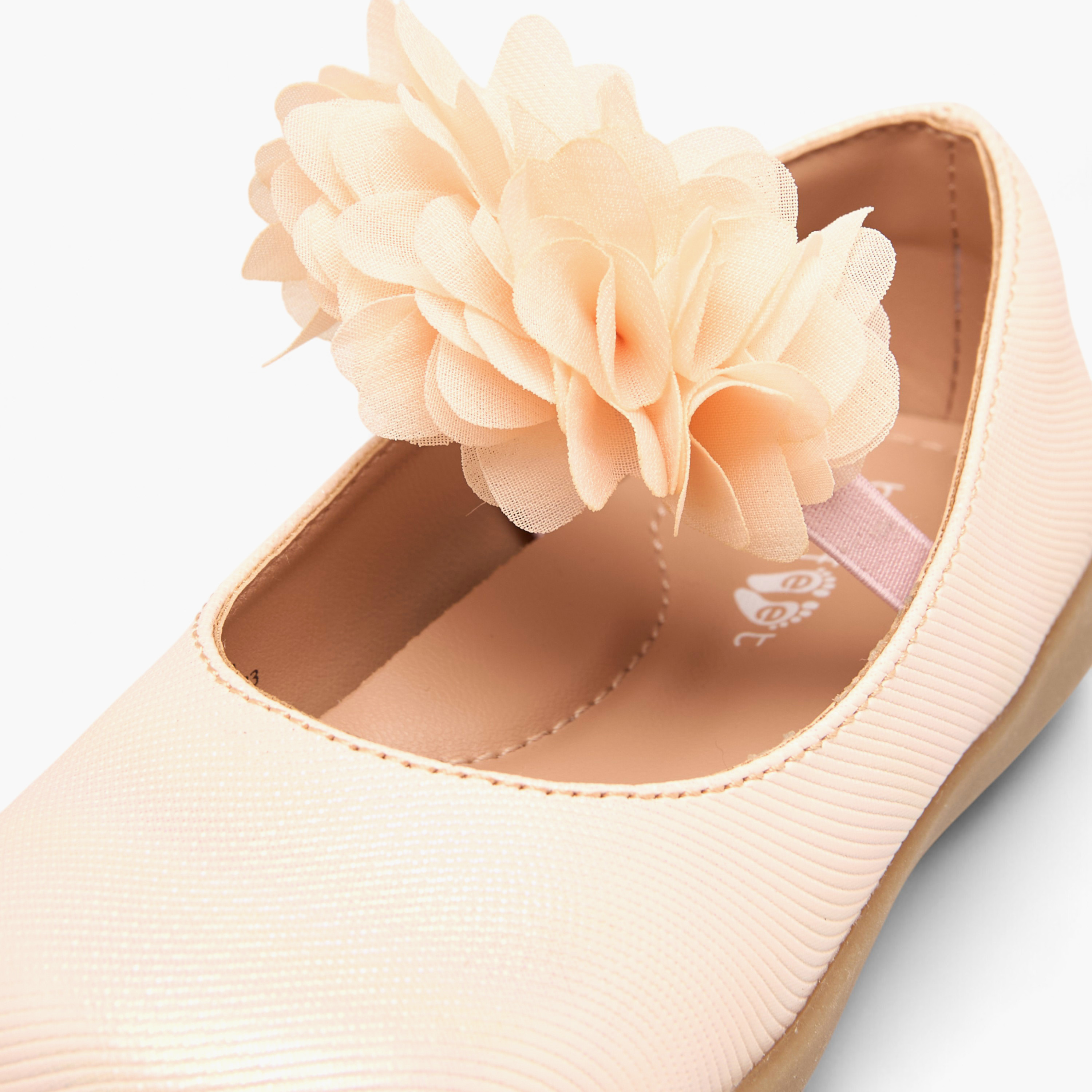 Barefeet Floral Accent Mary Jane Shoes with Elasticated Strap-girls-shoes-maryjanes-image-4