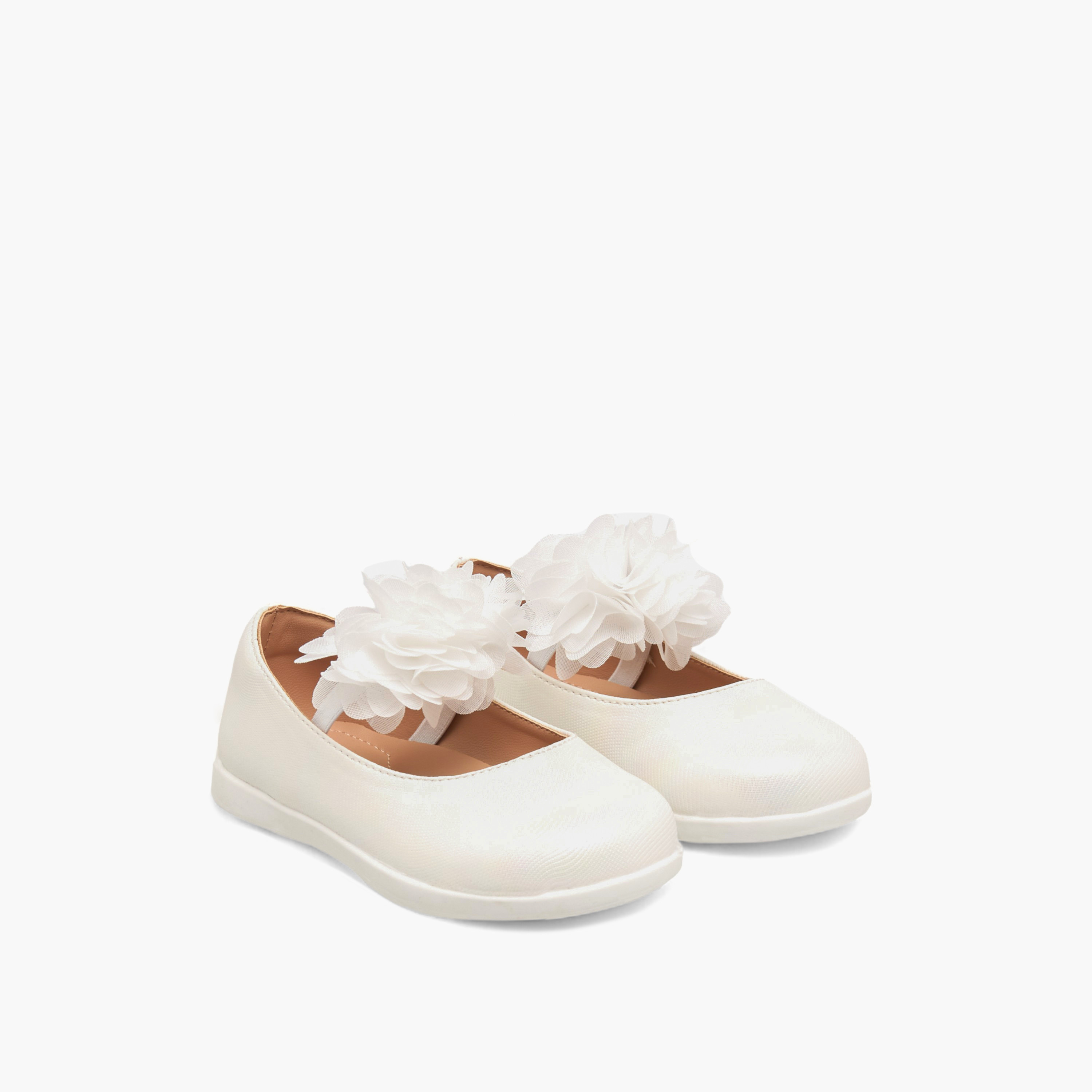 Barefeet Floral Accent Mary Jane Shoes with Elasticated Strap-girls-shoes-maryjanes-image-1