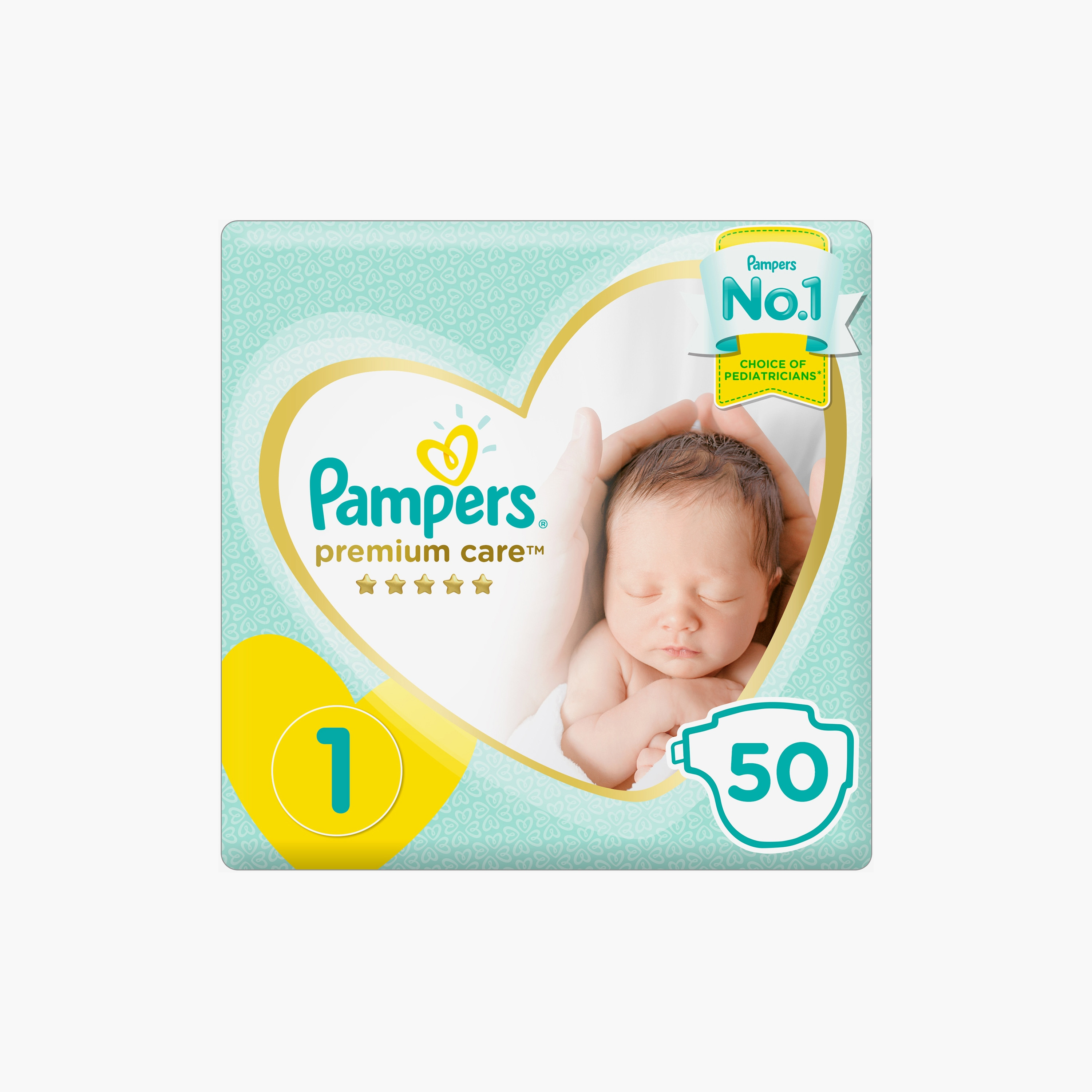 حفاضات بريميوم كير من بامبرز مقاس 1 لحديثي الولادة عبوة 50 قطعة 2-5 كجم-baby-diapering-diapers-image-1