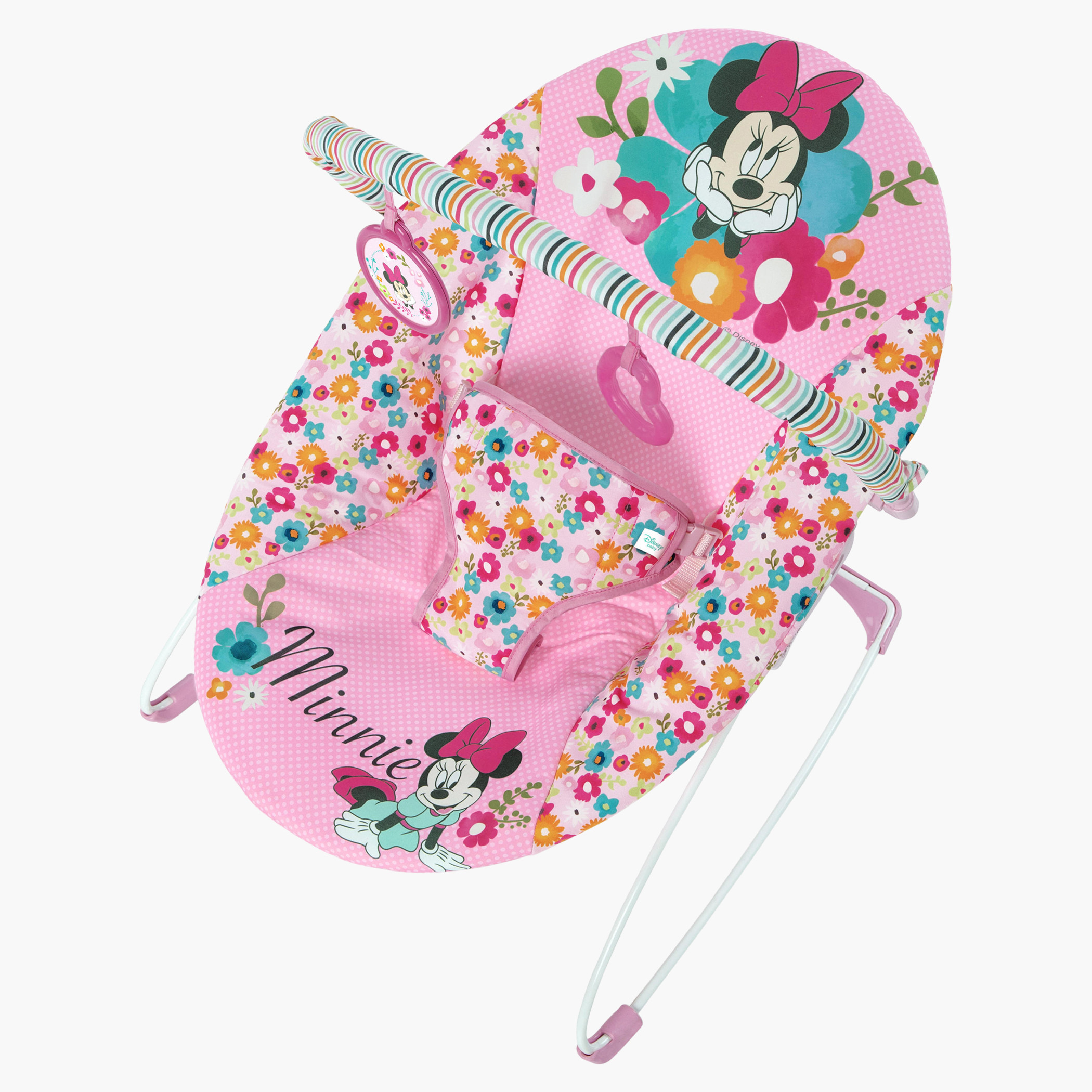 Minnie Mouse Printed Baby Bouncer Seat with Toy Bar