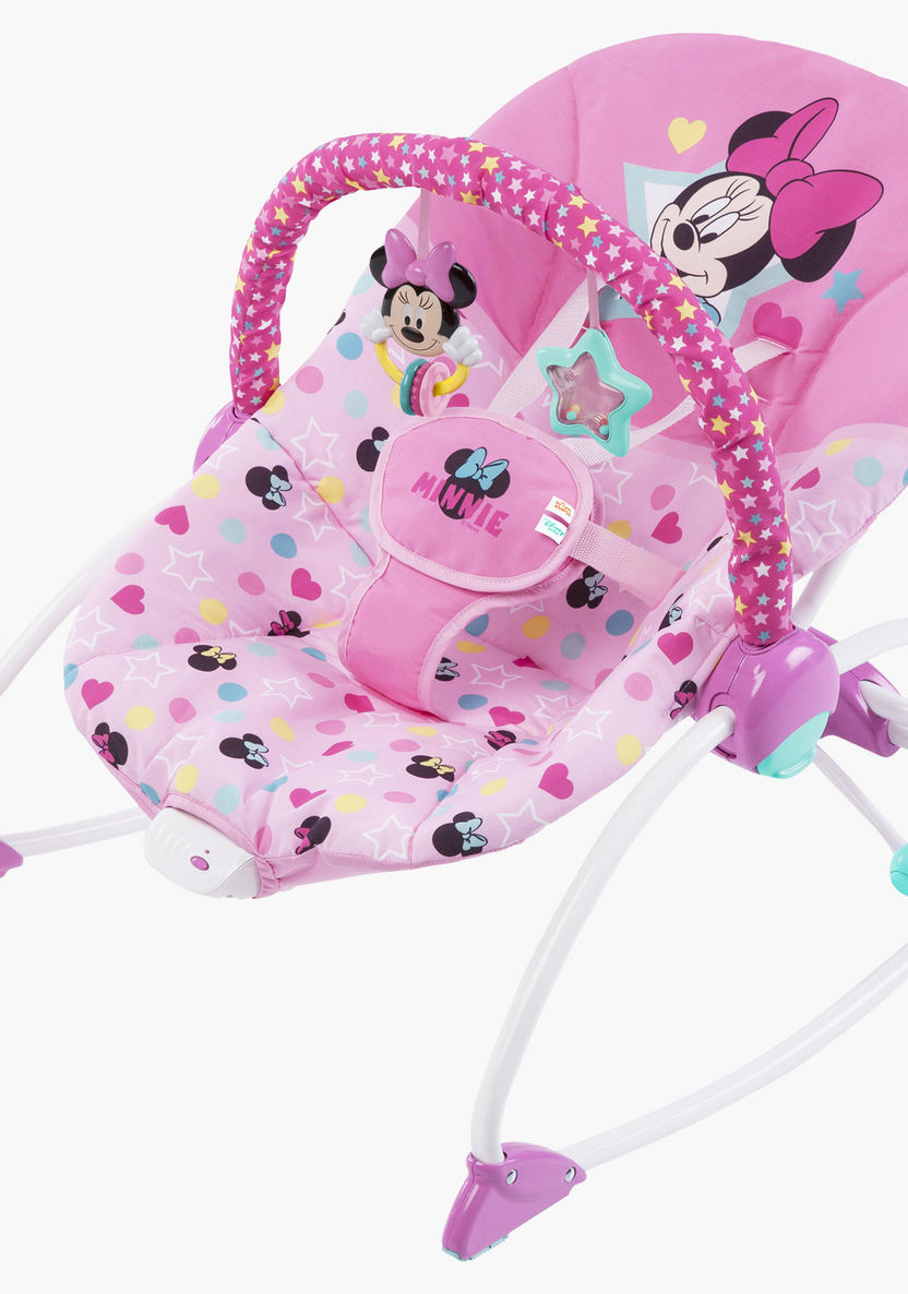 Minnie Mouse Printed Baby Rocker Seat with Toy Bar-Infant Activity-image-0