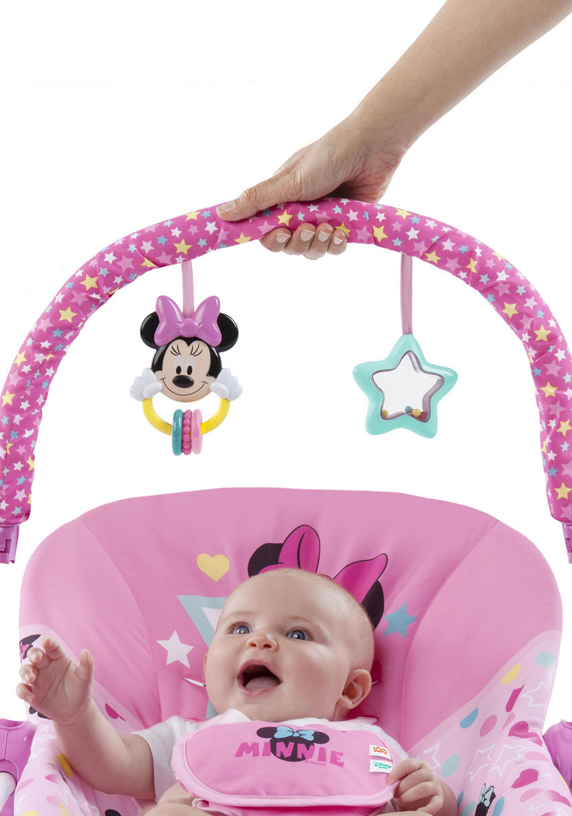 Minnie Mouse Printed Baby Rocker Seat with Toy Bar-Infant Activity-image-4