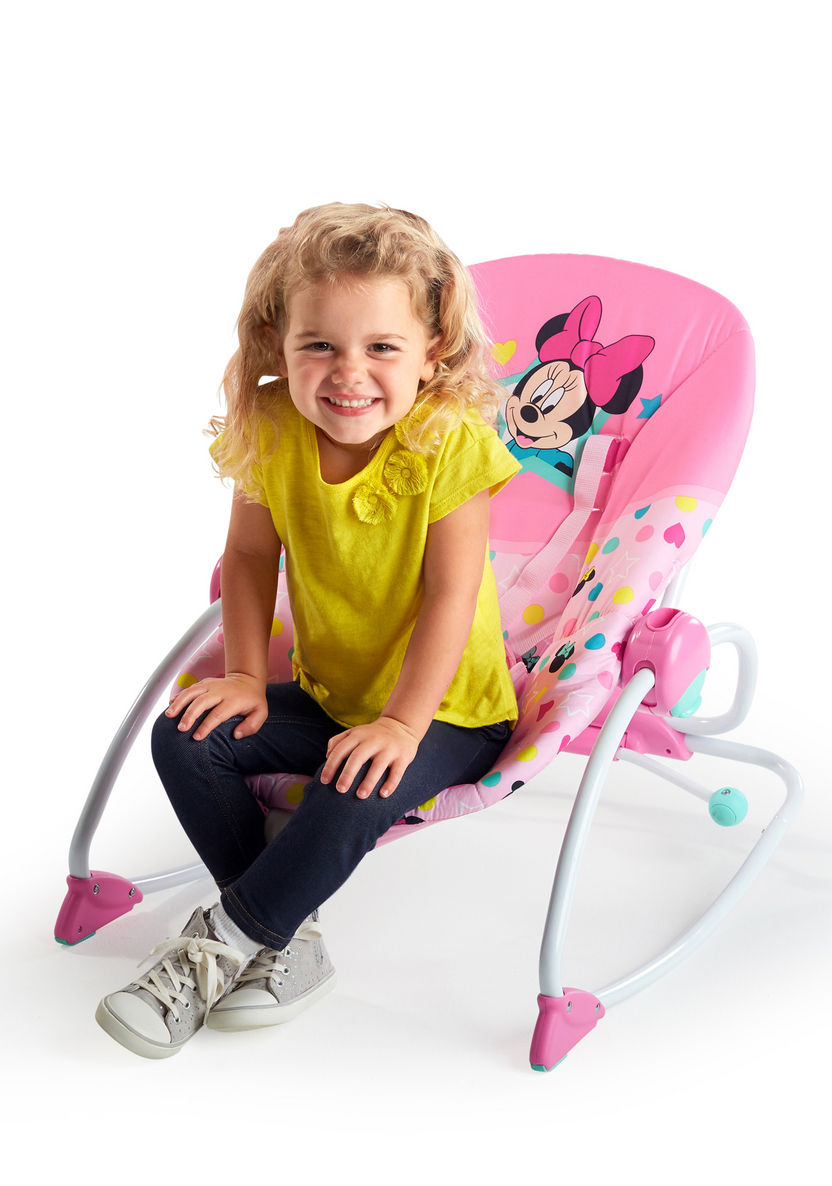 Minnie Mouse Printed Baby Rocker Seat with Toy Bar-Infant Activity-image-8