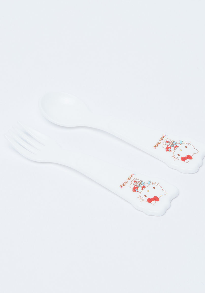 Hello Kitty Printed Spoon and Fork Set-Mealtime Essentials-image-0