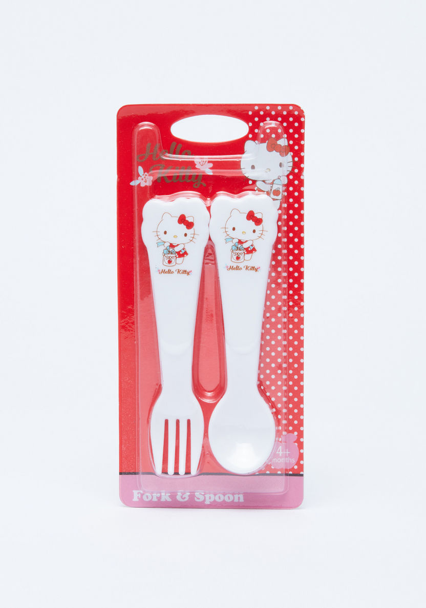 Hello Kitty Printed Spoon and Fork Set-Mealtime Essentials-image-1