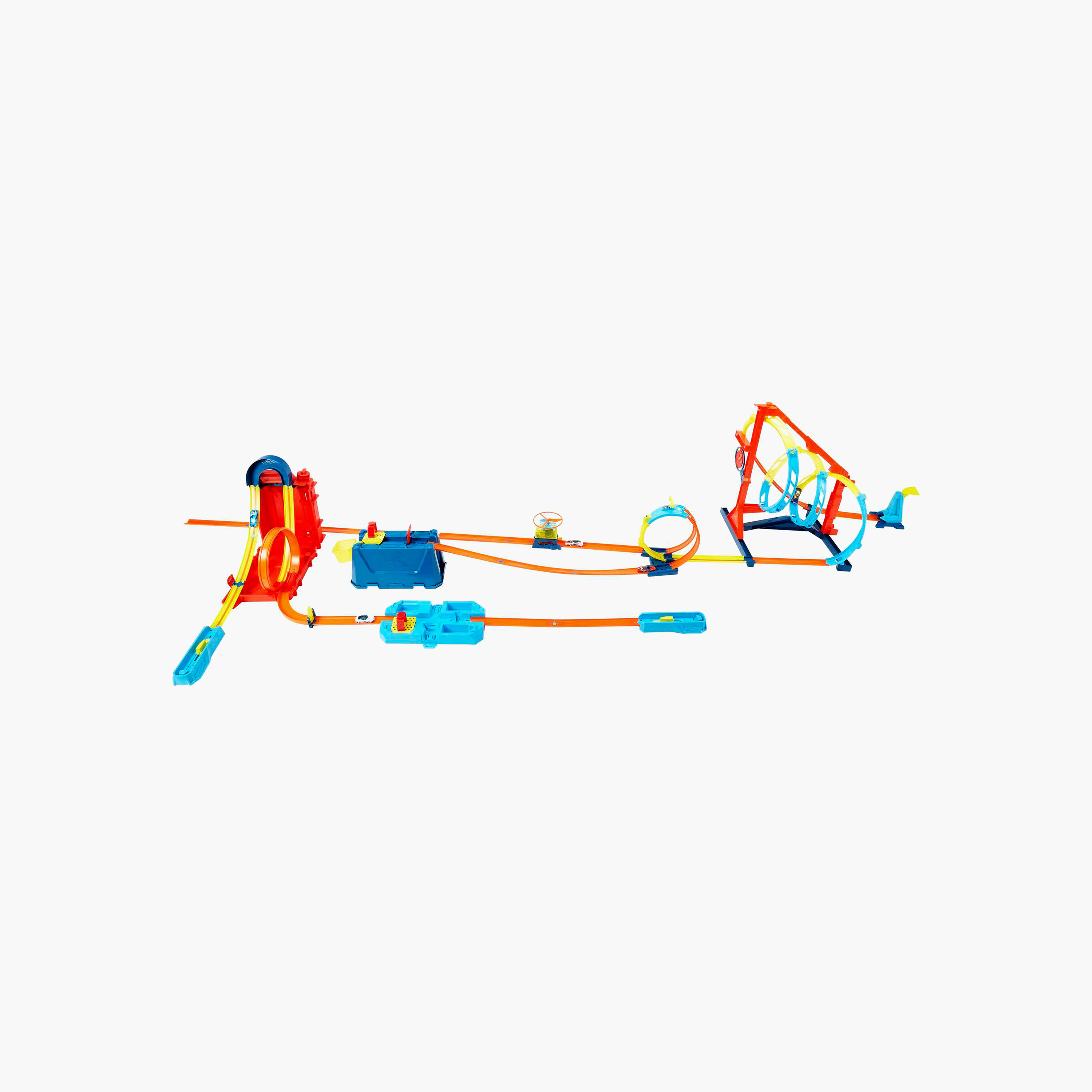 Hot Wheels Toy Car Straight Track Set with 37 Component Building Parts & 1:64 Scale Vehicle-toys-playvehicles-vehicleplaysets-image-3