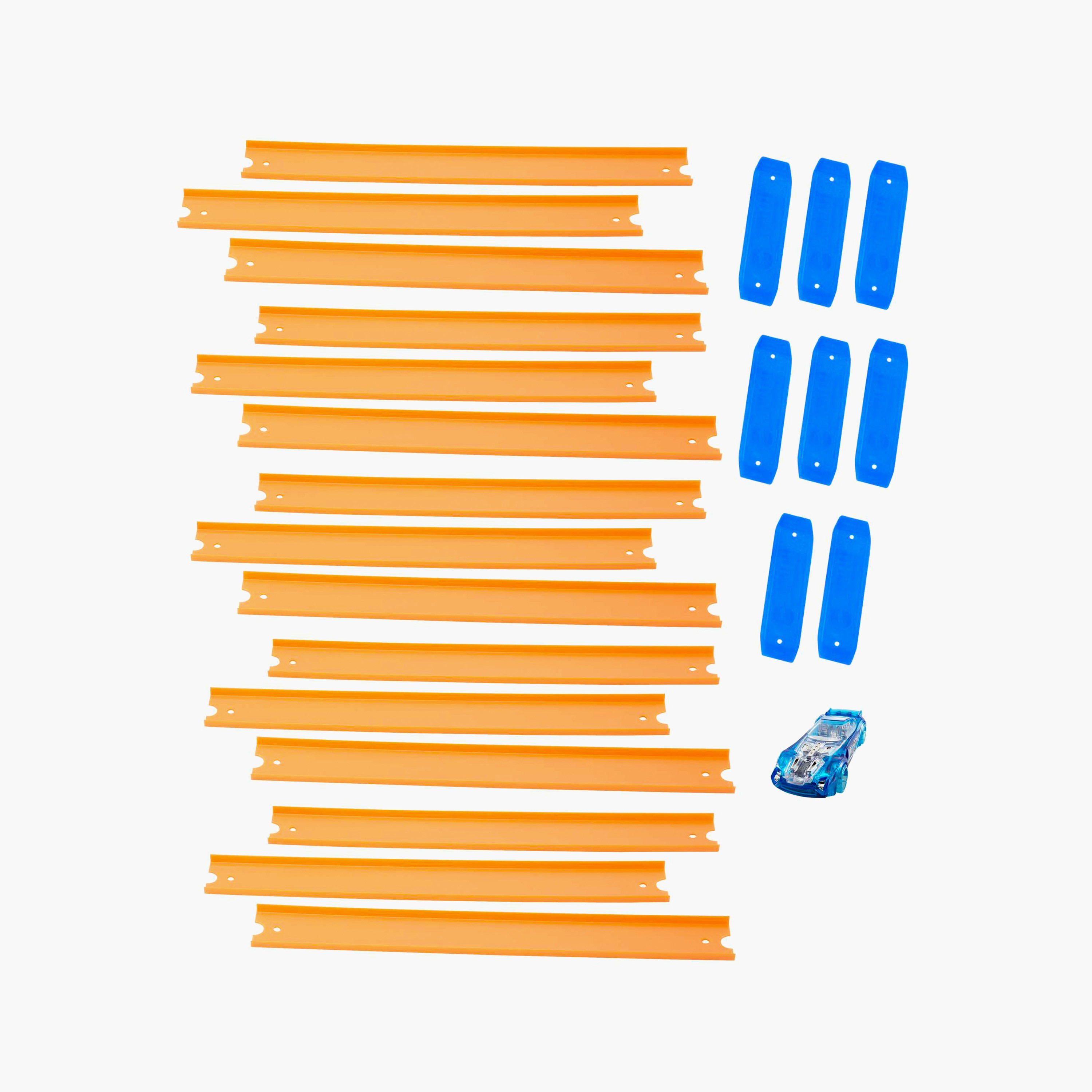 Hot Wheels Toy Car Straight Track Set with 37 Component Building Parts & 1:64 Scale Vehicle-toys-playvehicles-vehicleplaysets-image-5