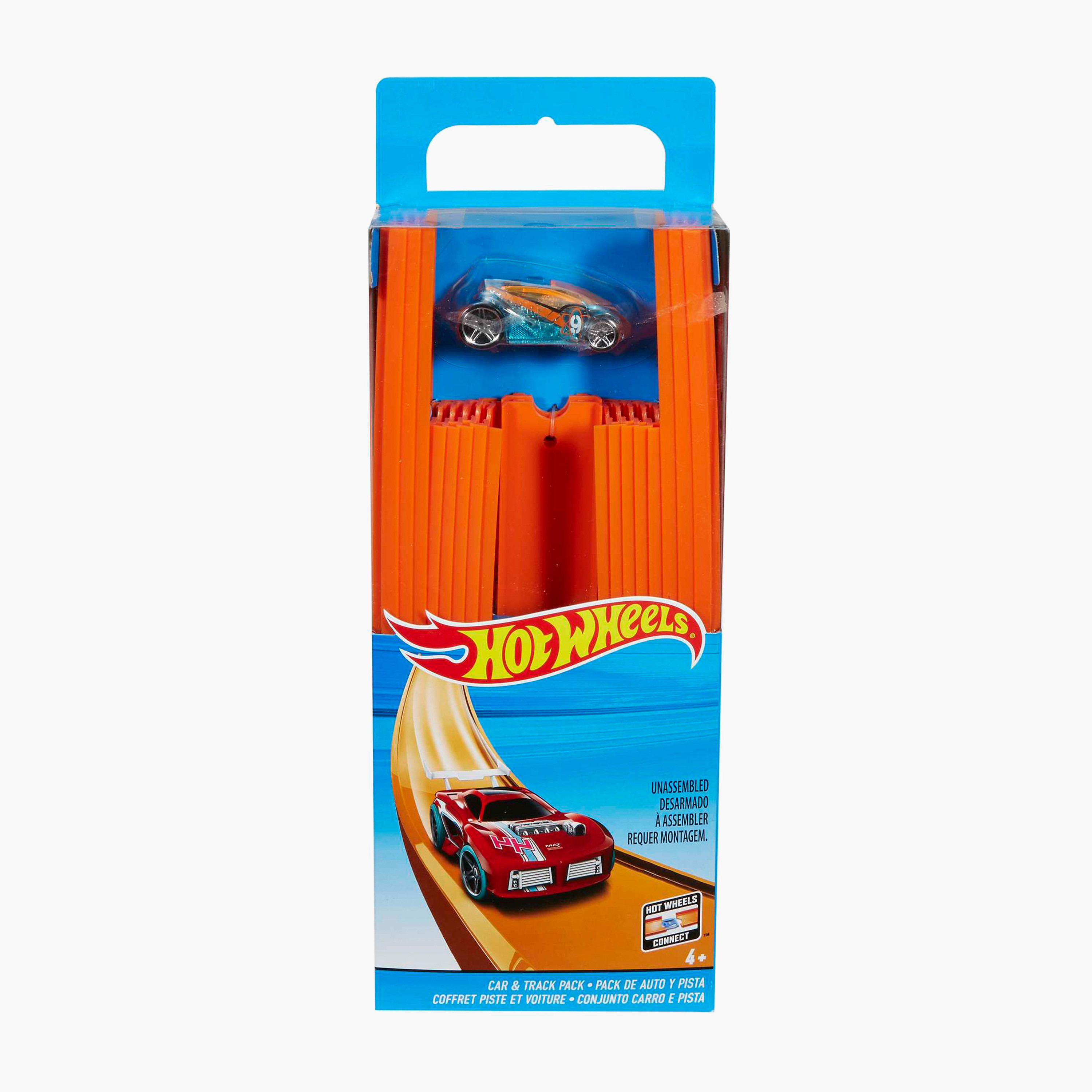 Hot Wheels Toy Car Straight Track Set with 37 Component Building Parts & 1:64 Scale Vehicle-toys-playvehicles-vehicleplaysets-image-6
