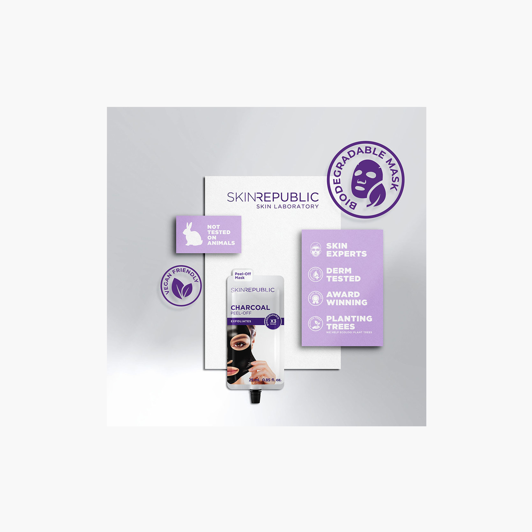 Skin Republic Charcoal Peel-Off cleansing Face Mask Sheet, Exfoliates and removes blackheads 25ml (3 Applications)-beautyandpersonalcare-kbeauty-skin-masks-masksandpeels-image-3
