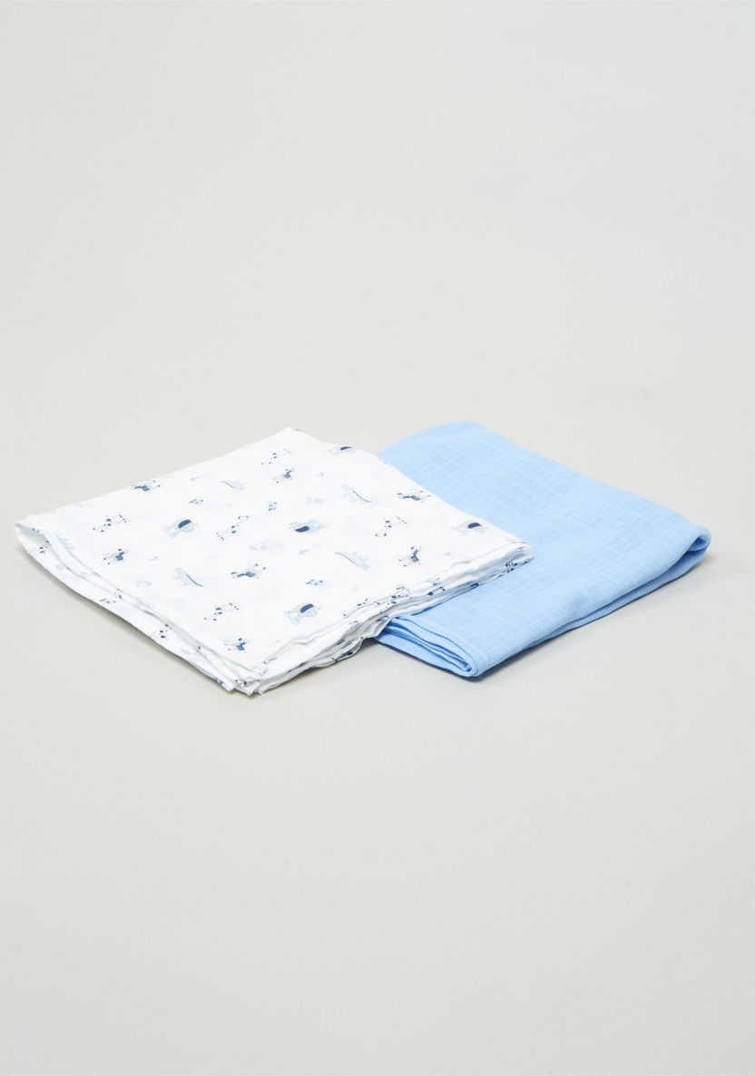 Juniors Assorted 2-Piece Baby Wrap Blanket - 91x101 cms-Blankets and Throws-image-0