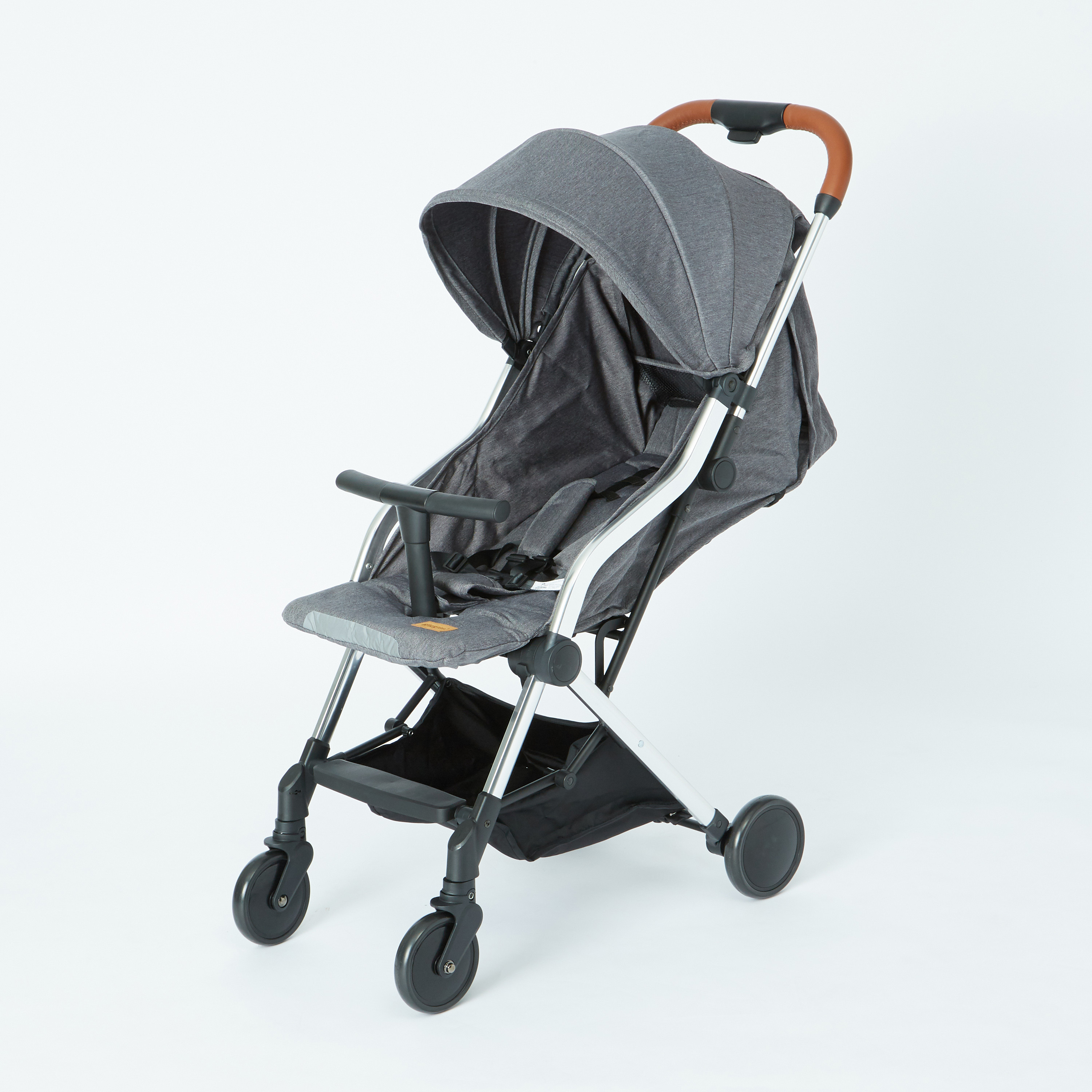 Giggles Grey Foldable Baby Stroller with Sun Canopy Upto 3 years