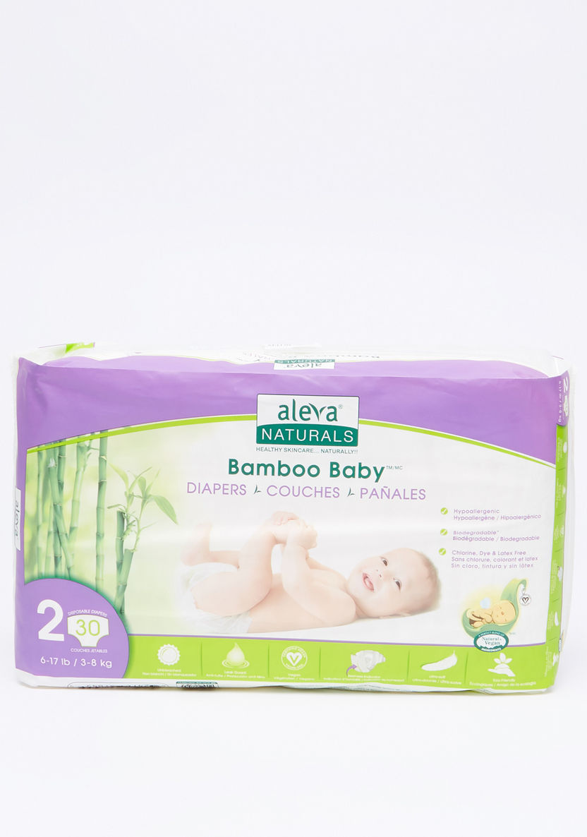 Aleva Naturals Size 2, 30-Diapers Pack - 3-8 kgs-Disposable-image-0