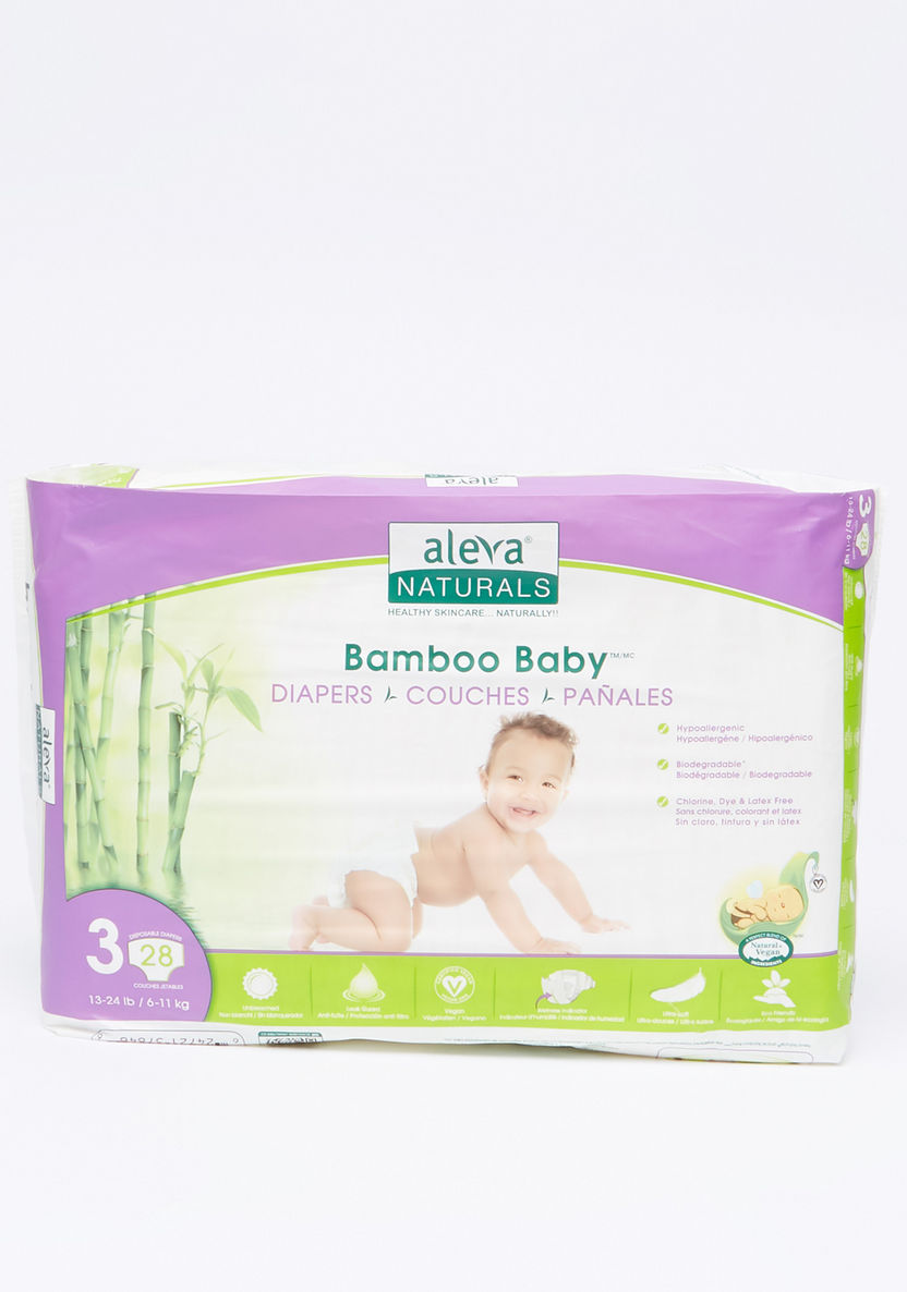 Aleva Naturals Size 3, 28-Diapers Pack - 6-11 kgs-Disposable-image-0