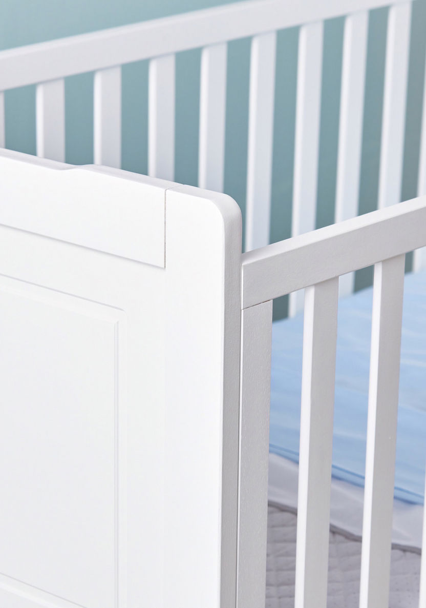 Giggles Patricia 2 in 1 Wooden Crib - White-Baby Cribs-image-6