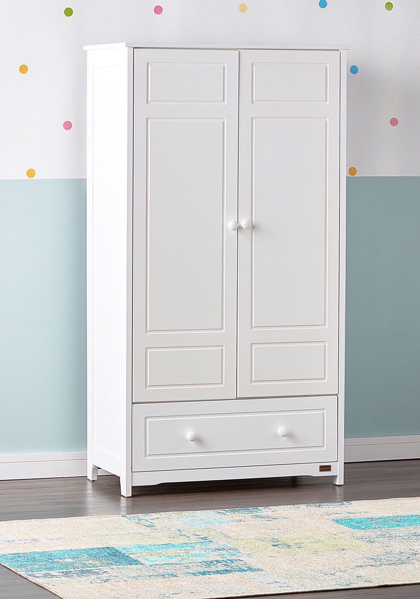 Giggles Patricia Double Door Wardrobe with Drawer-Wardrobes and Storage-image-0