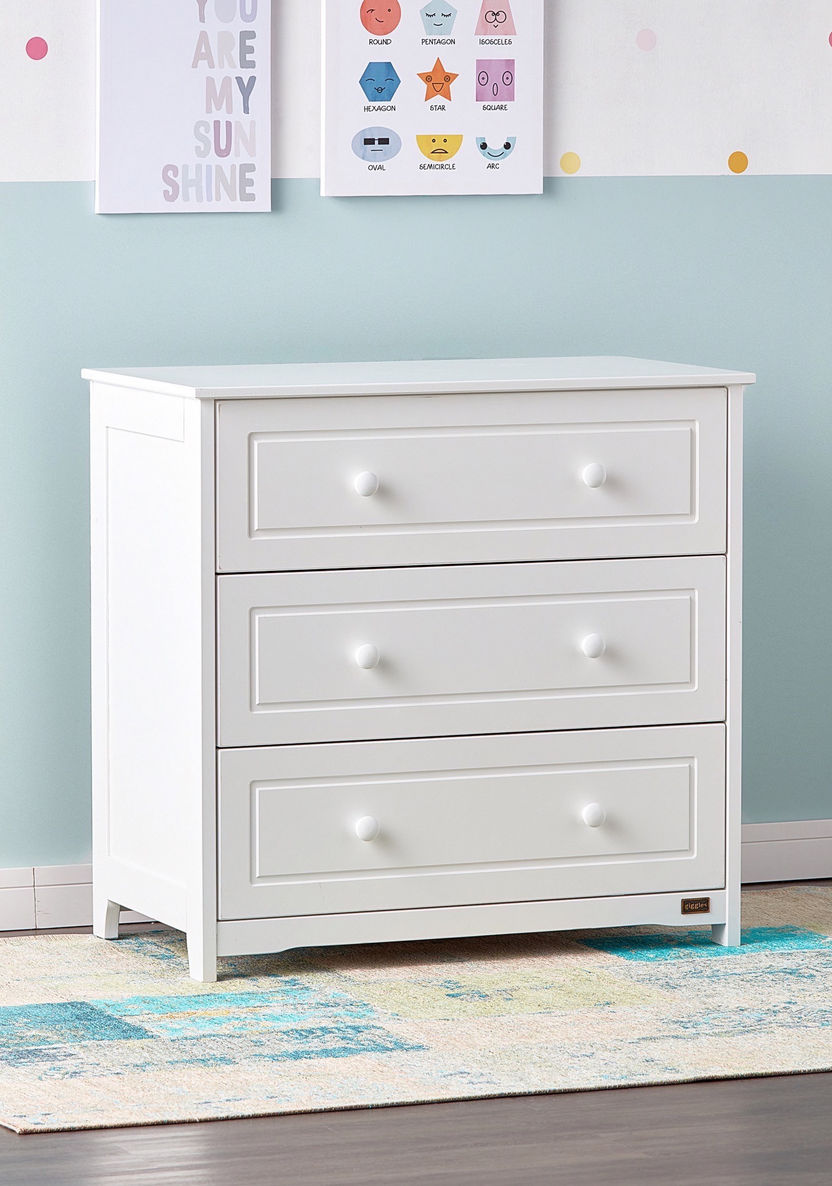 Giggles Patricia 3-Drawer Chest of Drawers with Round Handles-Wardrobes and Storage-image-0