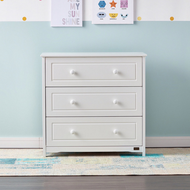 Giggles Patricia 3-Drawer Chest of Drawers with Round Handles