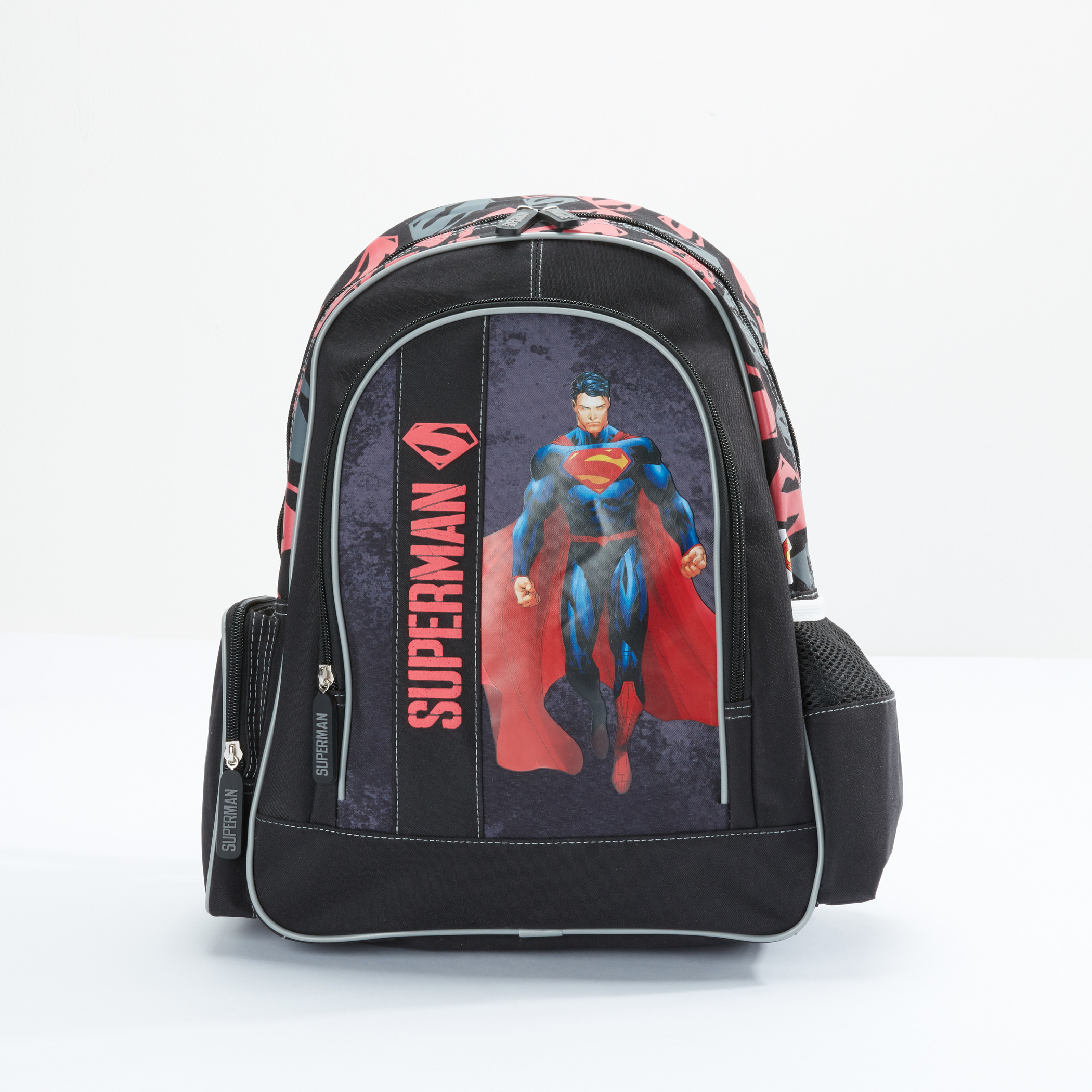 Superman Printed Backpack with Zip Closure-school-bagsandbackpacks-backpacks-image-1