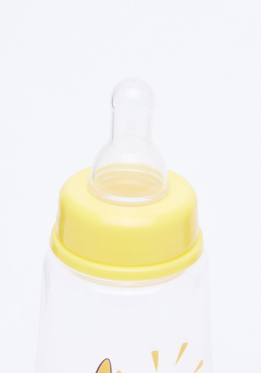 Lion King Printed Feeding Bottle with Rattle Hood - 300 ml-Bottles and Teats-image-1
