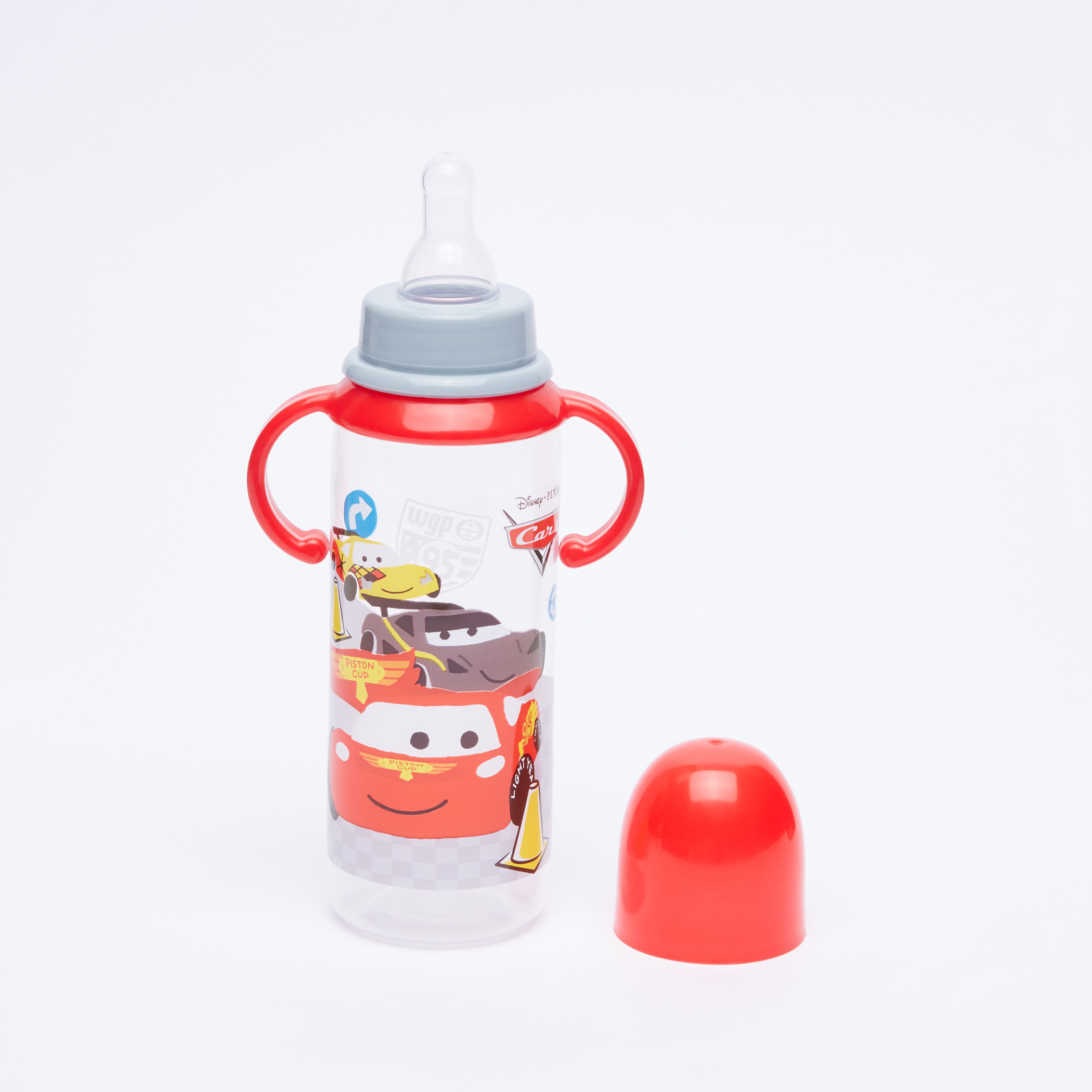 Cars Printed Feeding Bottle with Handles - 250 ml-baby-feeding-feedingbottles-bottlesandteats-image-1