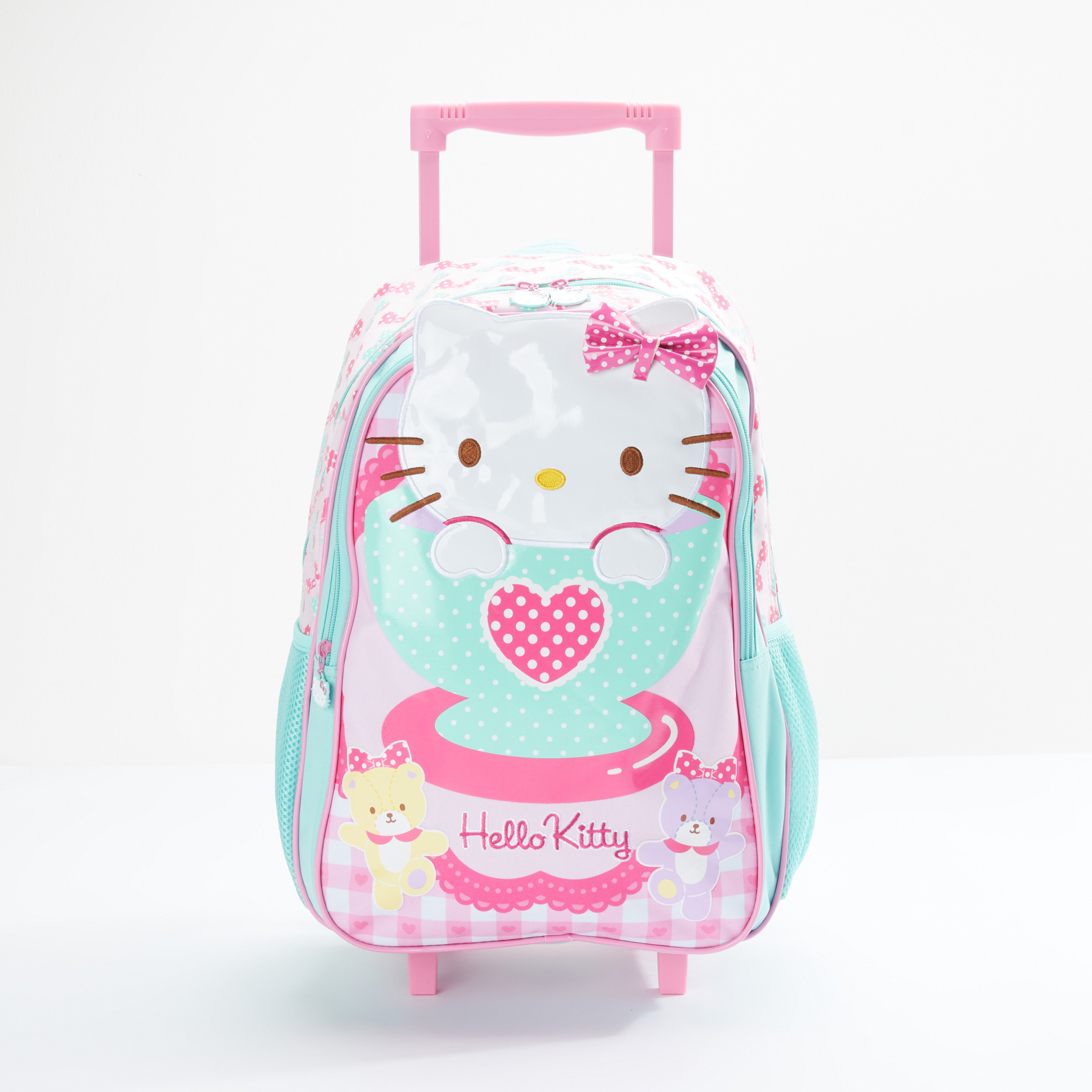 Hello Kitty Printed Trolley Backpack with Zip Closure Online