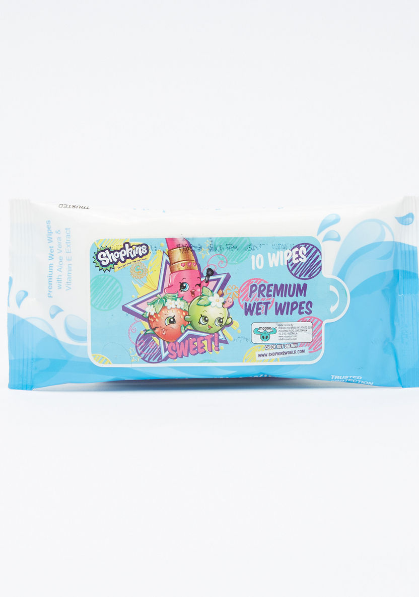 Shopkins Premium Wet Wipes - Pack of 10-Baby Wipes-image-0
