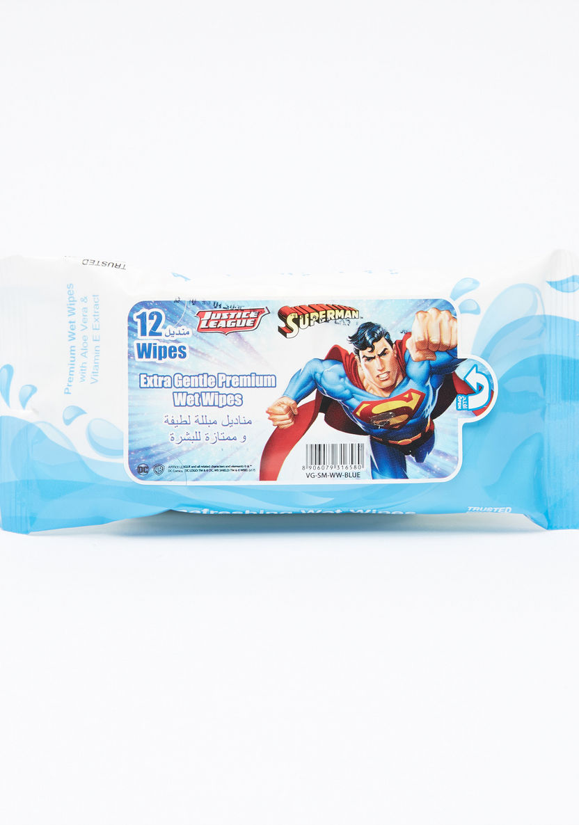 Justice League Extra Gentle 12-Piece Premium Wet Wipes-Baby Wipes-image-0