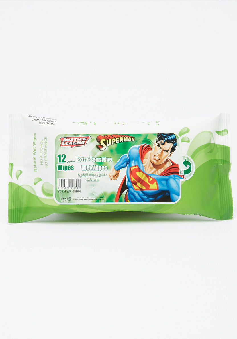 Superman Extra Sensitive12-Piece Wet Wipes Pack-Baby Wipes-image-0