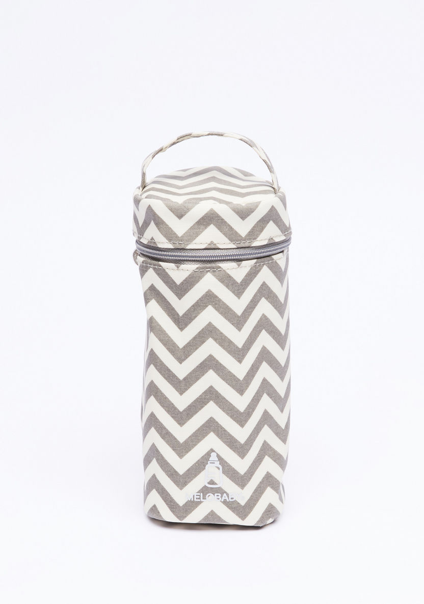MELOBABY Chevron Printed Diaper Bag with Changing Mat and Bottle Cover-Diaper Bags-image-6