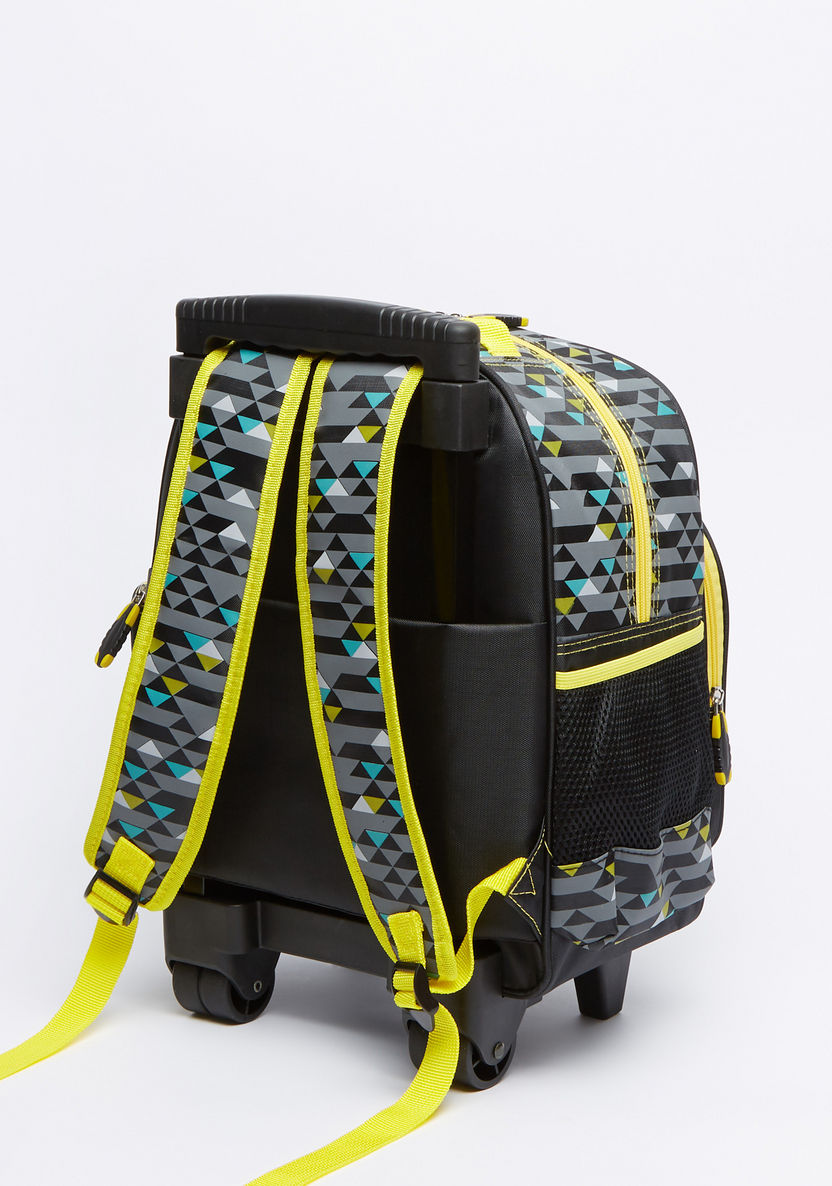 Juniors Printed Trolley Backpack with Zip Closure-Trolleys-image-1