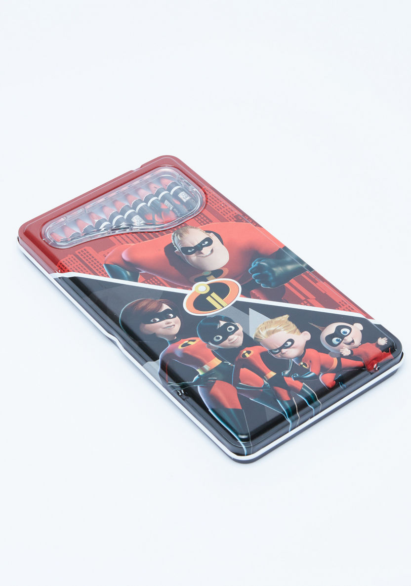 The Incredibles Printed 12-Piece Colour Pencil Set with Case-Pens and Pencils-image-0